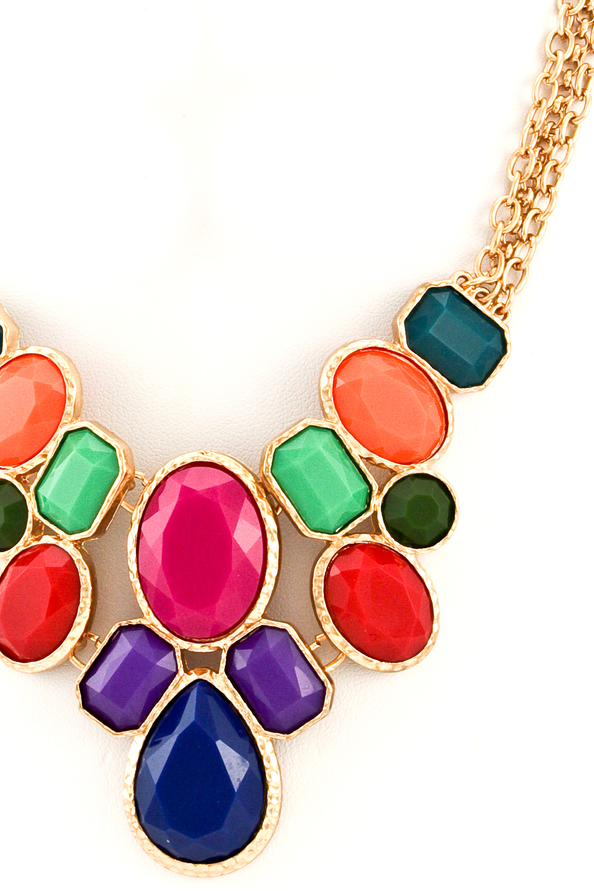 Acrylic Jewel Cluster Necklace Set Necklaces