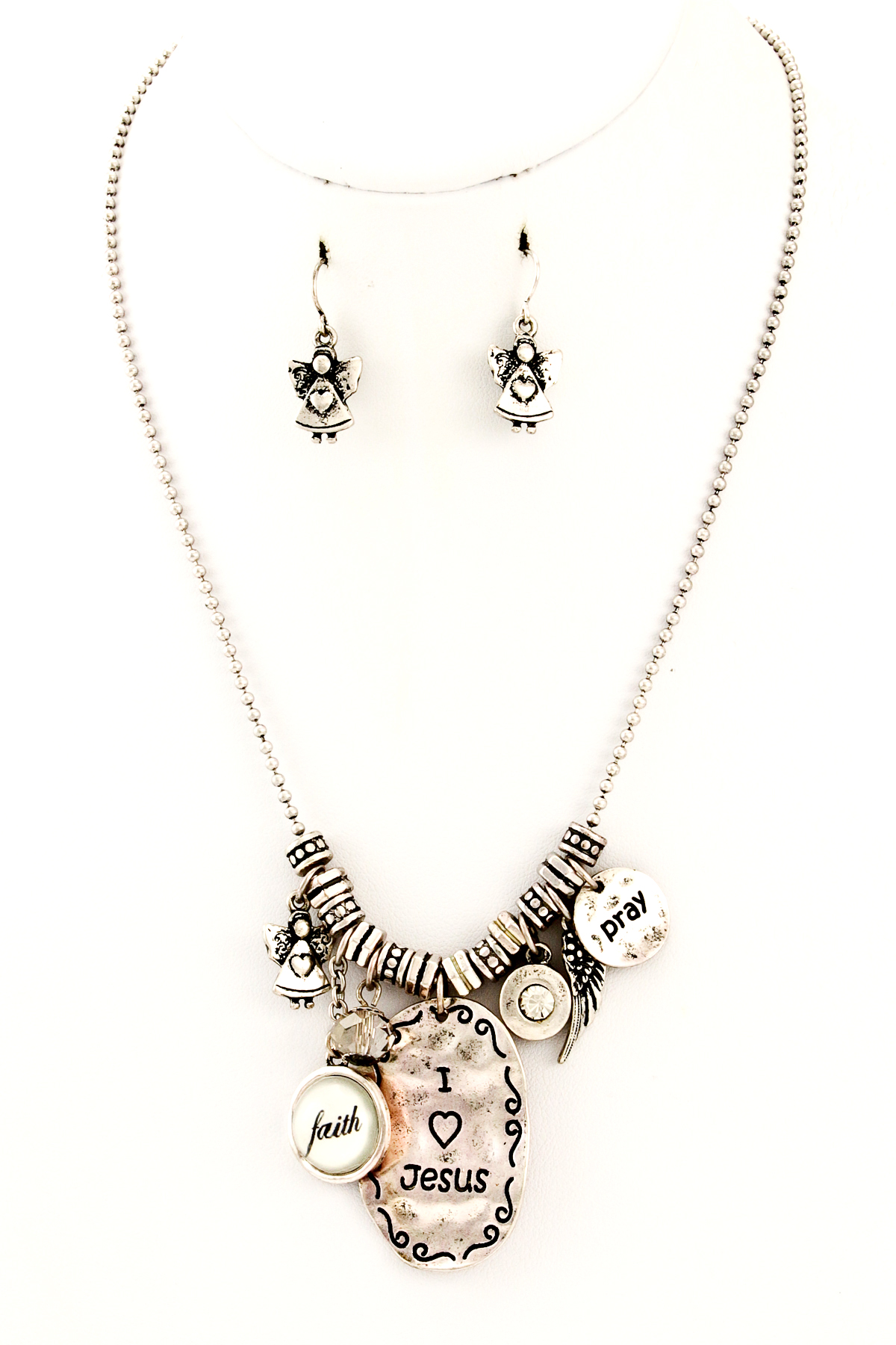 Religious Multi Charm Necklace Set Necklaces