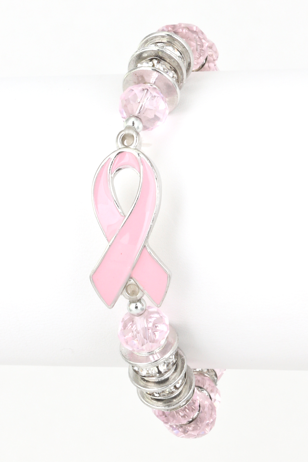 Breast Cancer Awareness Beaded Stretch Bracelet - Bracelets