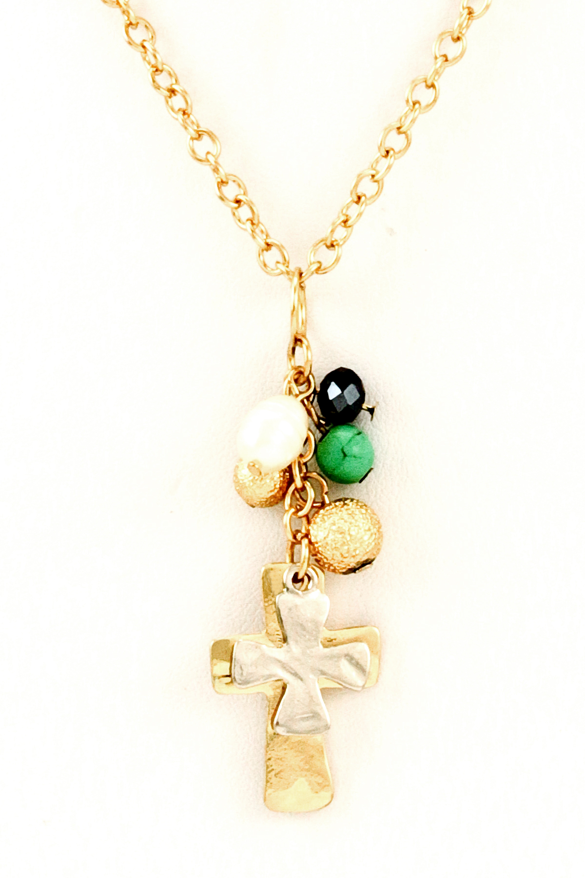 Multi Charm Cross Pendant Necklace Set Necklaces