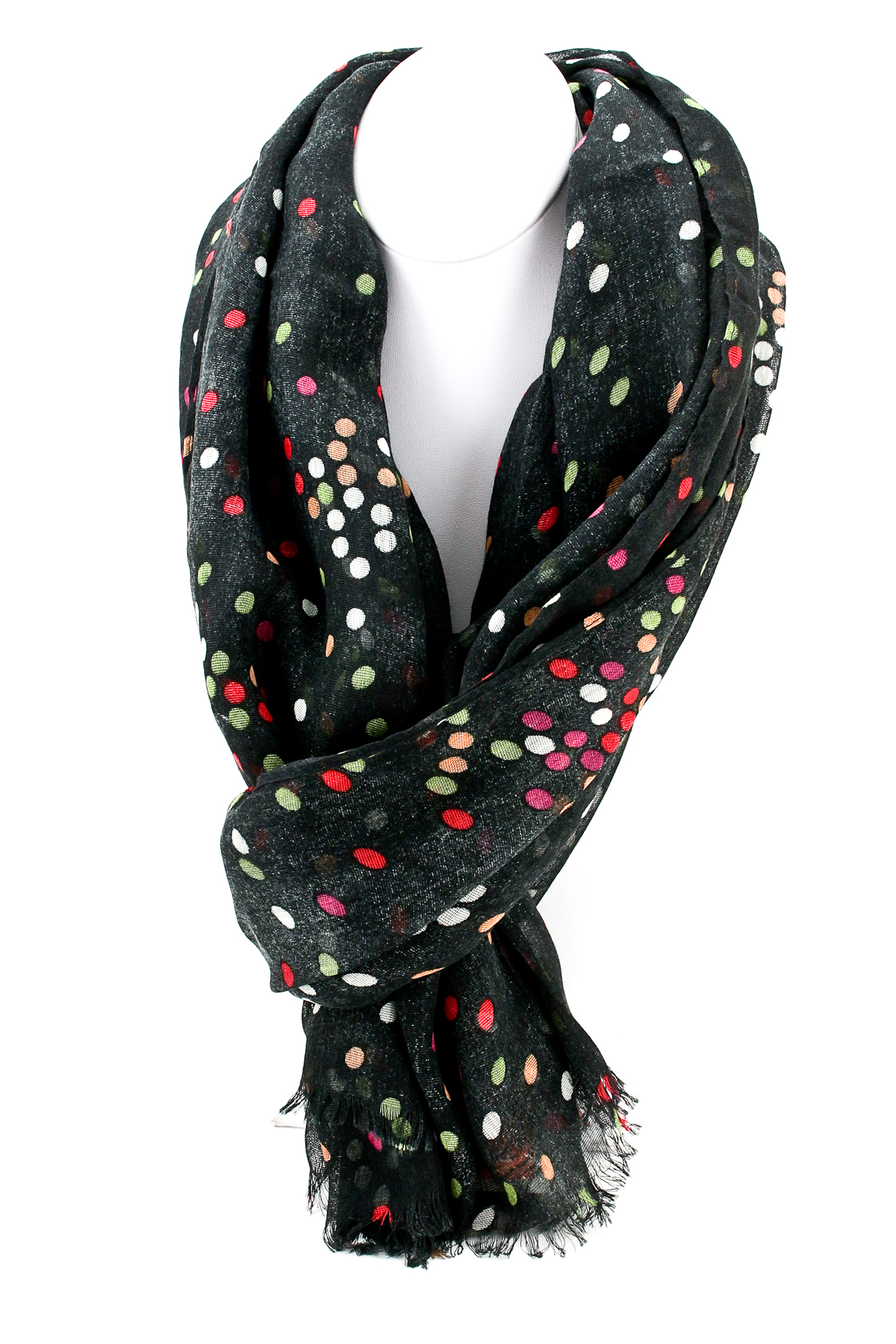 Woven Polka Dots Scarf Scarves
