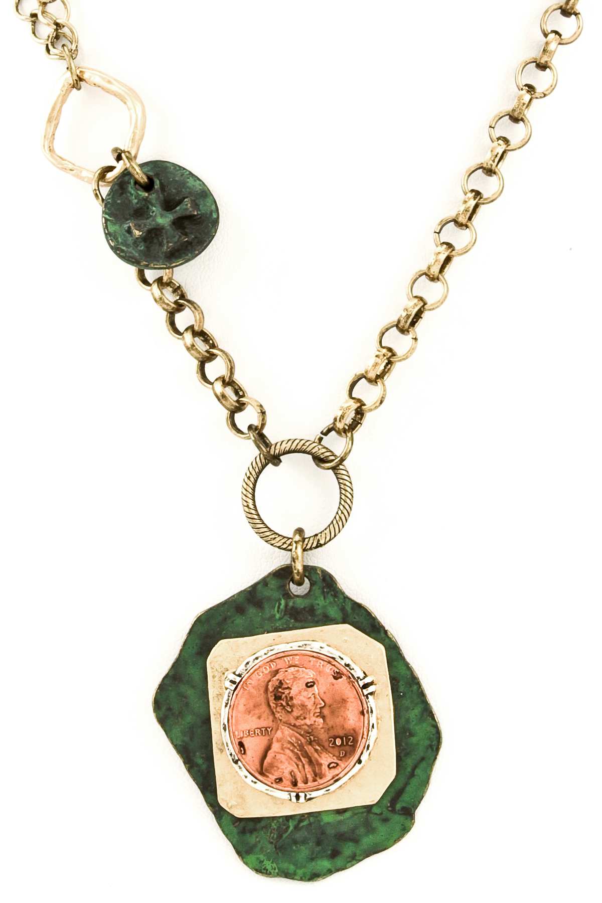 Copper Coin Pendant Necklace - Necklaces