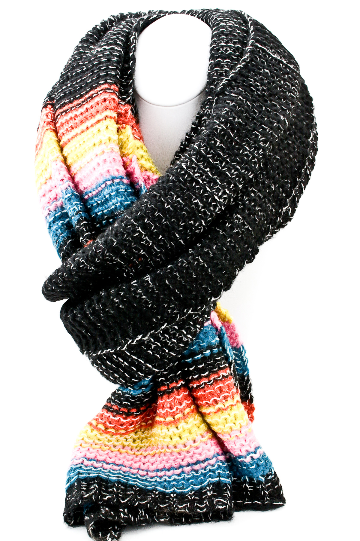 Knit Multi Color Block Scarf Scarves