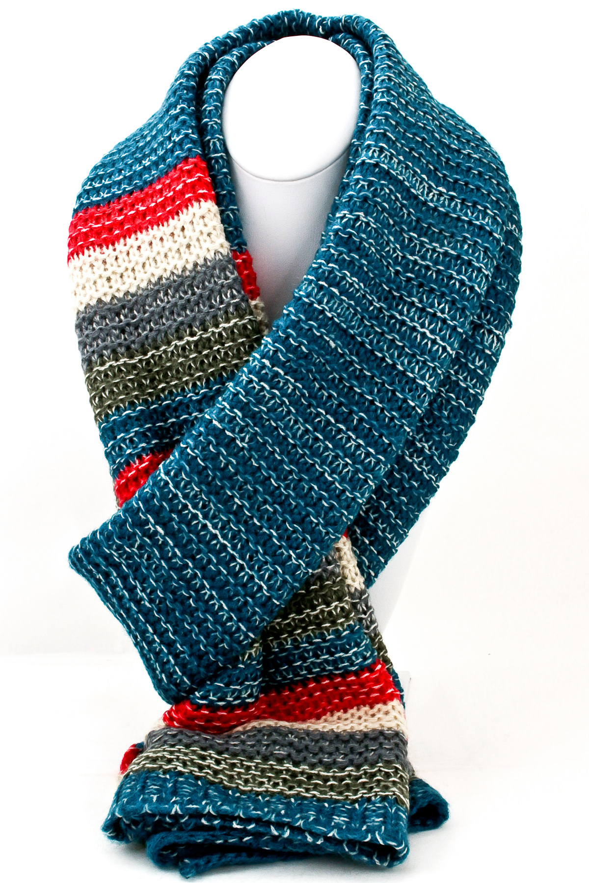 Knit Multi Color Block Scarf Scarves