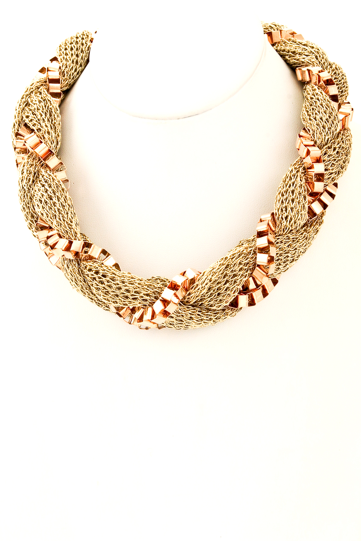 Braided Mesh Fabric Chain Necklace Necklaces