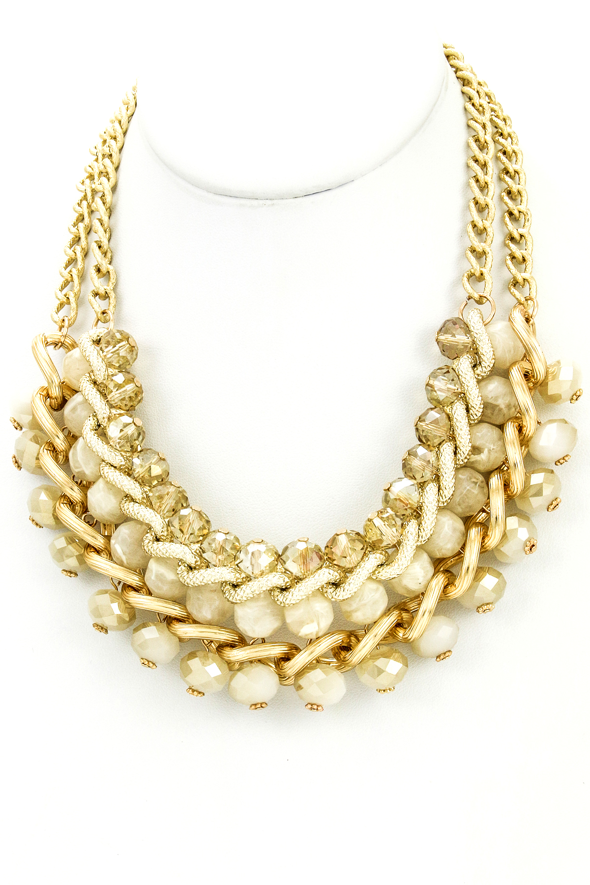 Beaded Gemstone Layered Necklace Necklaces