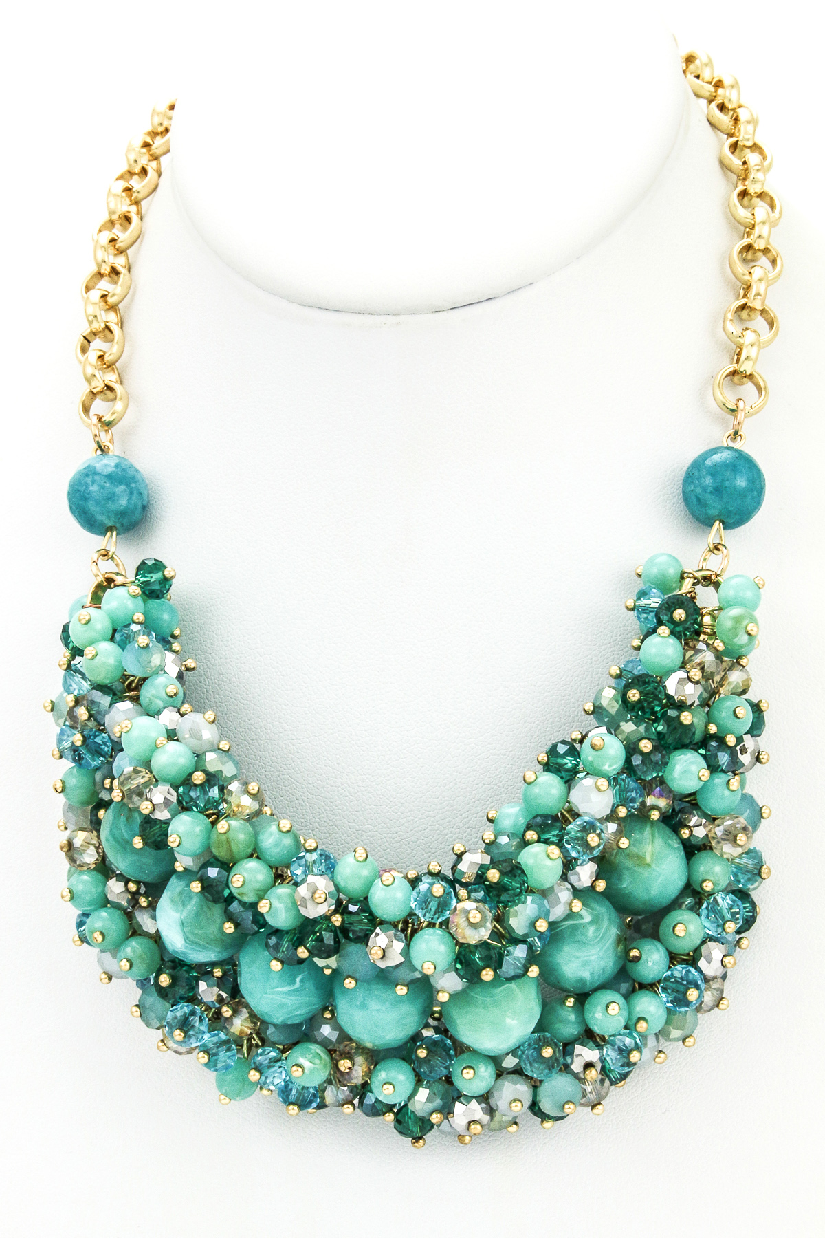 Gemstone Cluster Bib Necklace Necklaces