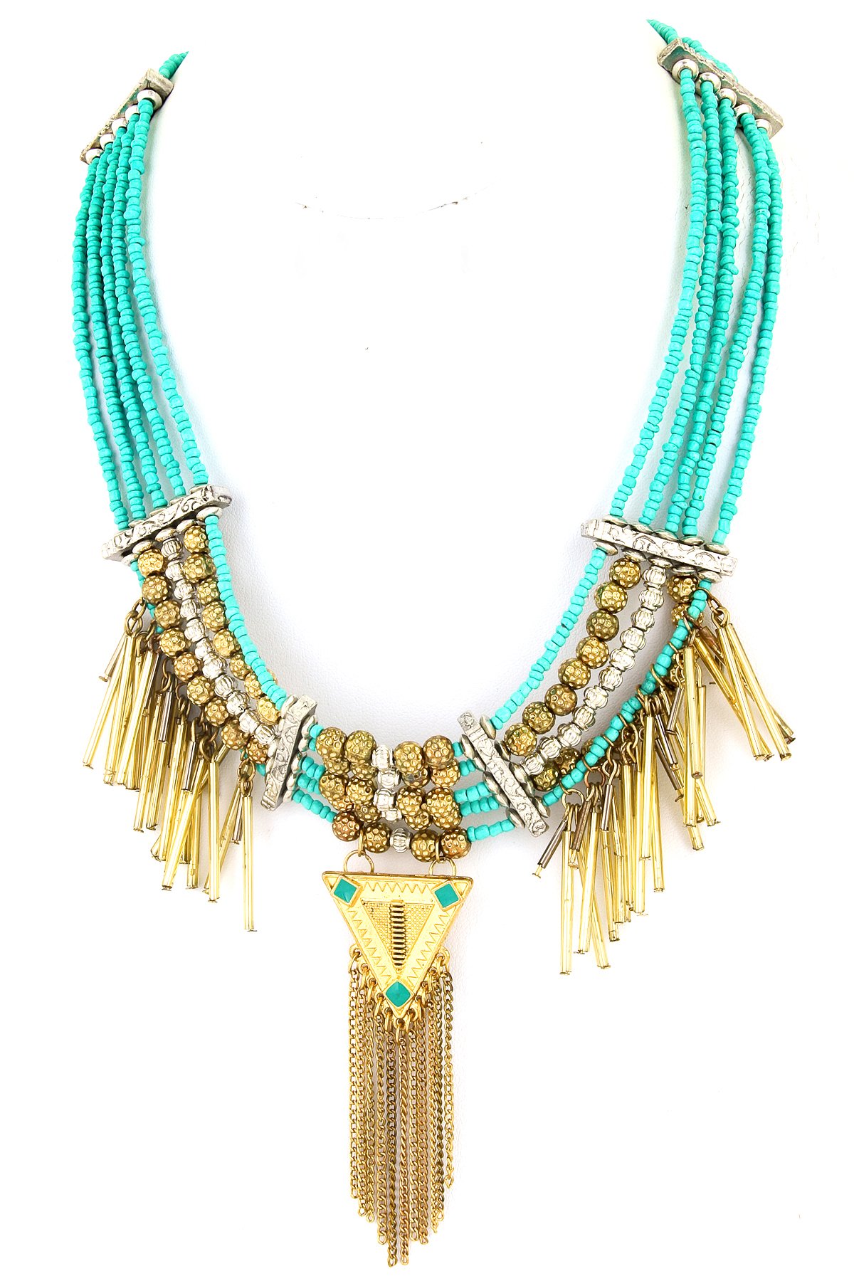 Seed Bead Tassel Fringe Necklace Necklaces