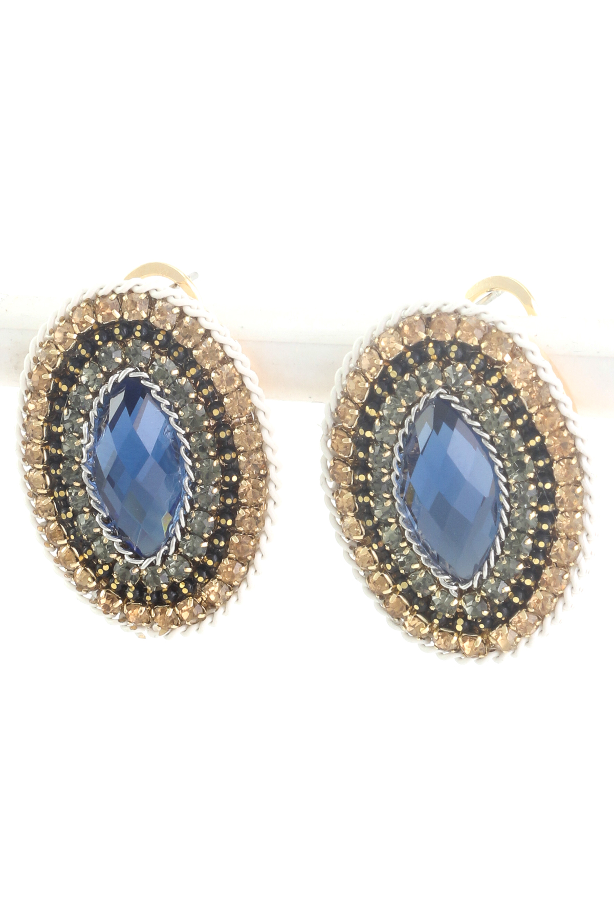 Beaded Jewel Oval Earring Earrings