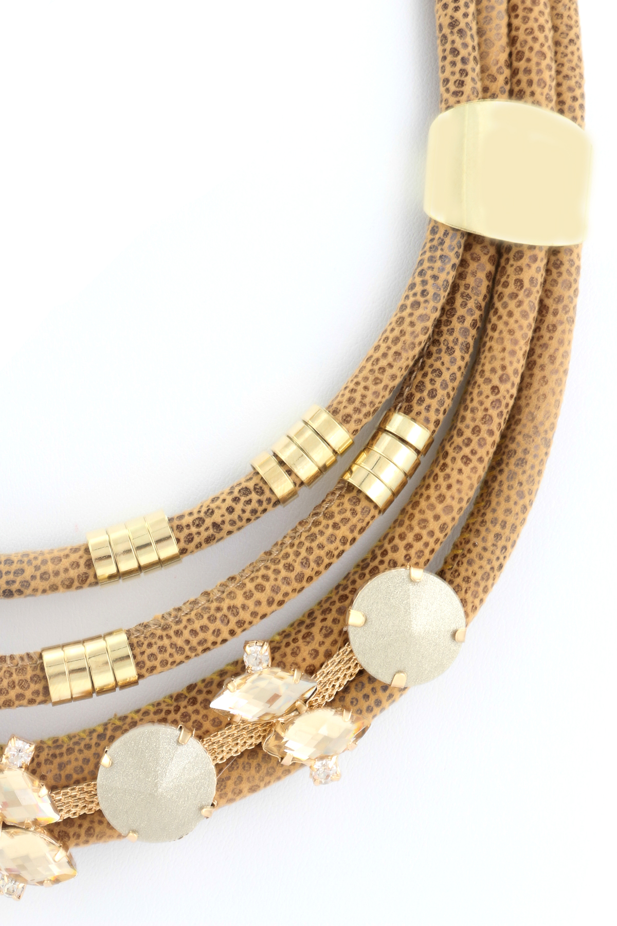 Three Layered Suede Cord Necklace Necklaces