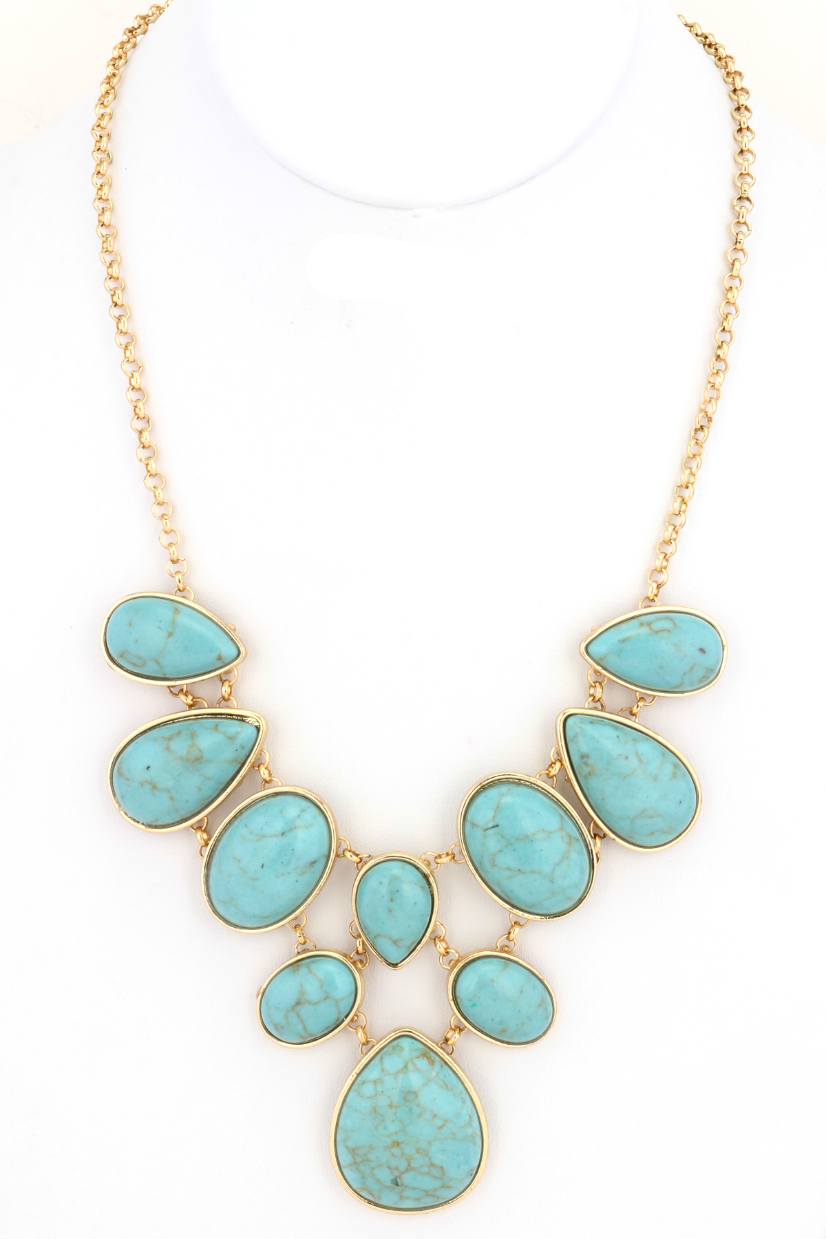 Semi Precious Stone Bib Necklace Necklaces