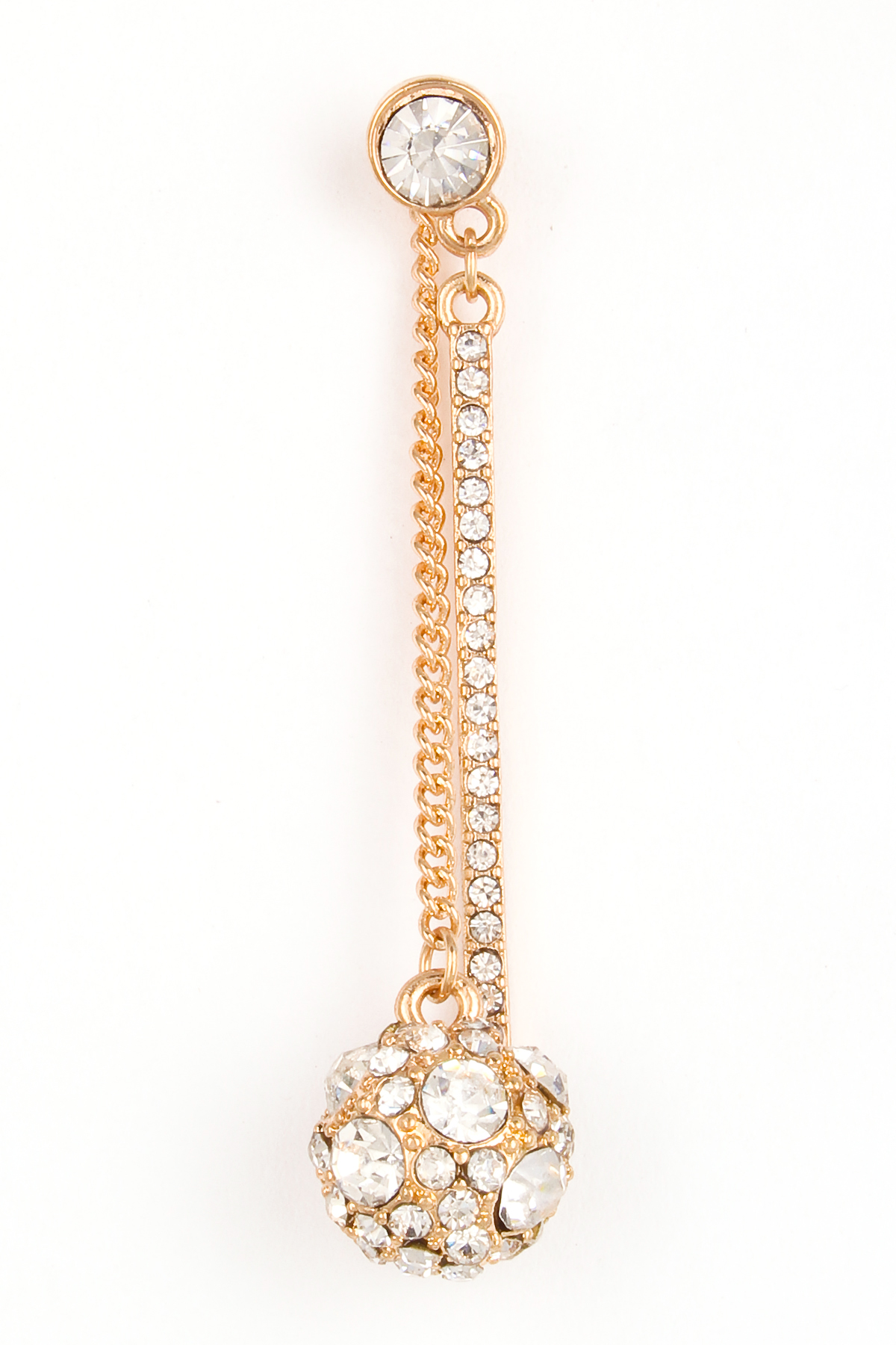 Pave Ball and Bar Dangle Earrings