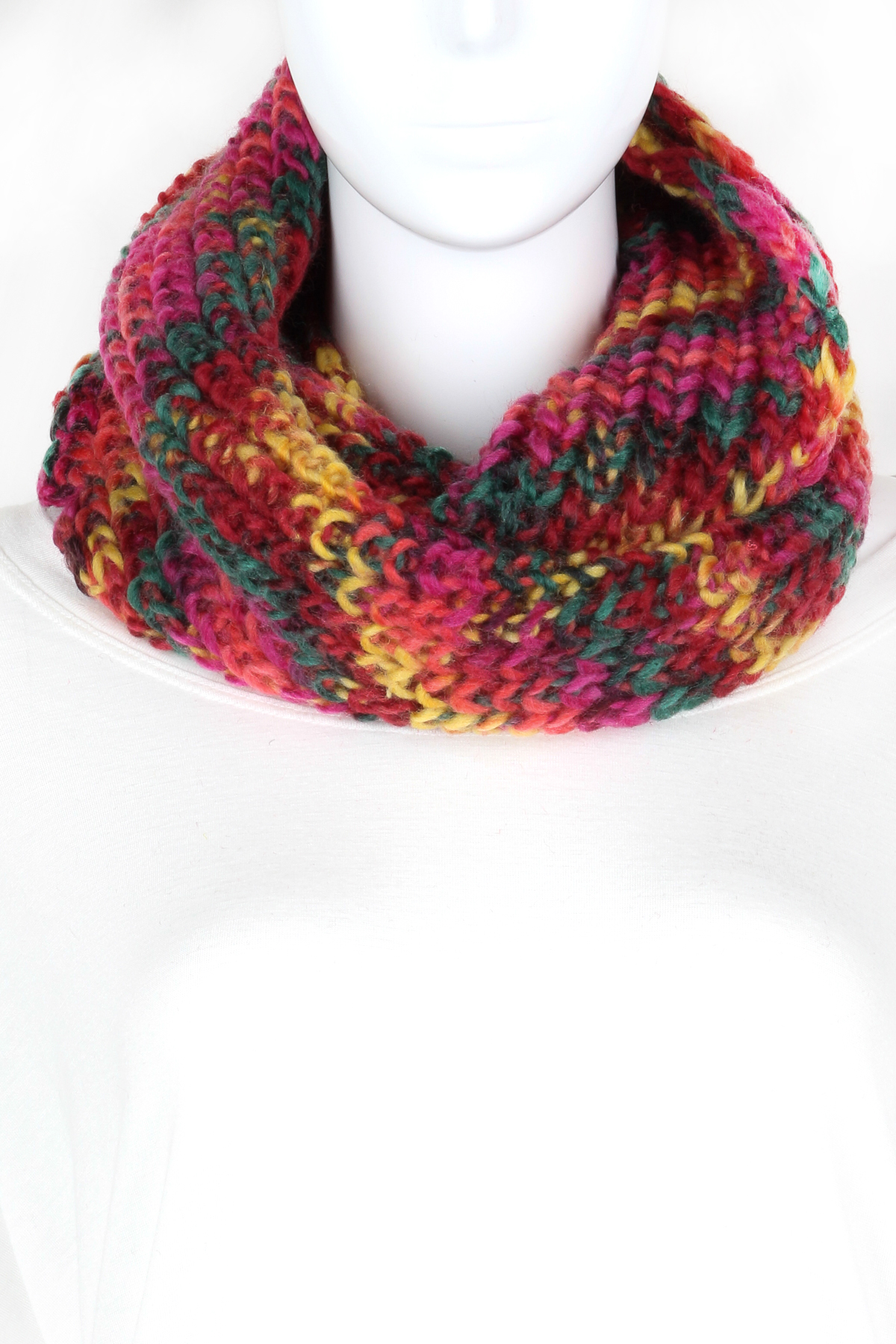 red multi scarf