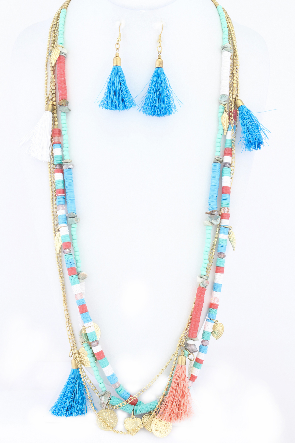 Beaded Sequin Necklace Set Necklaces