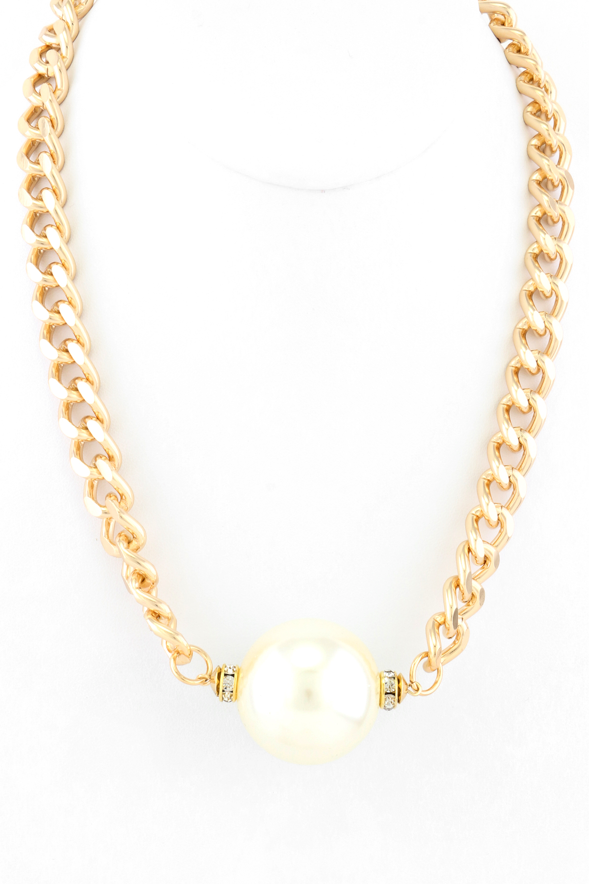 Chain Link Pearl Necklace Necklaces