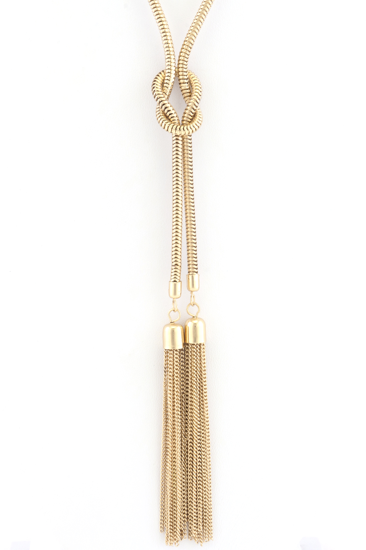 Knotted Snake Chain Tassel Necklace Necklaces