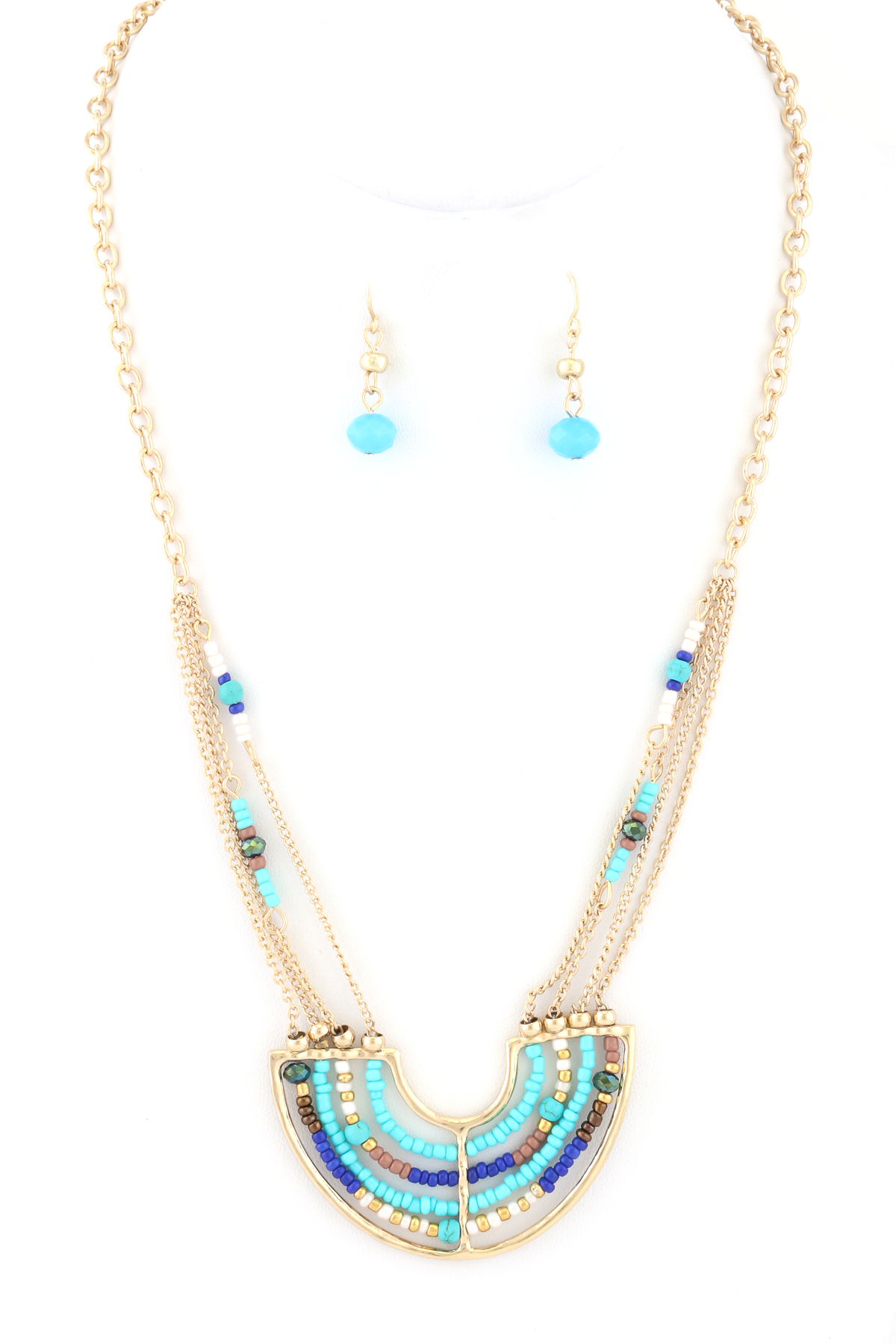 Seed Bead Chain Link Necklace Set Necklaces