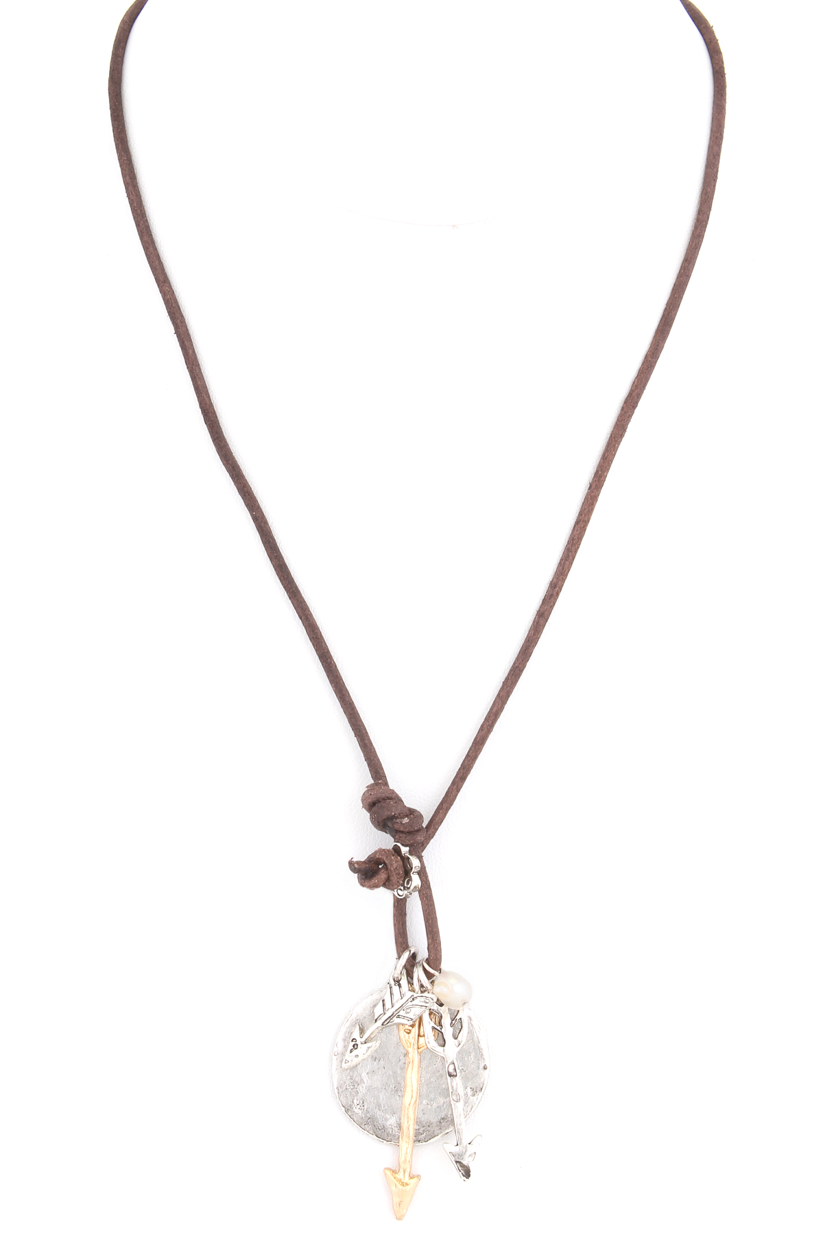 Leather Strap Arrow/Cross Necklace Necklaces