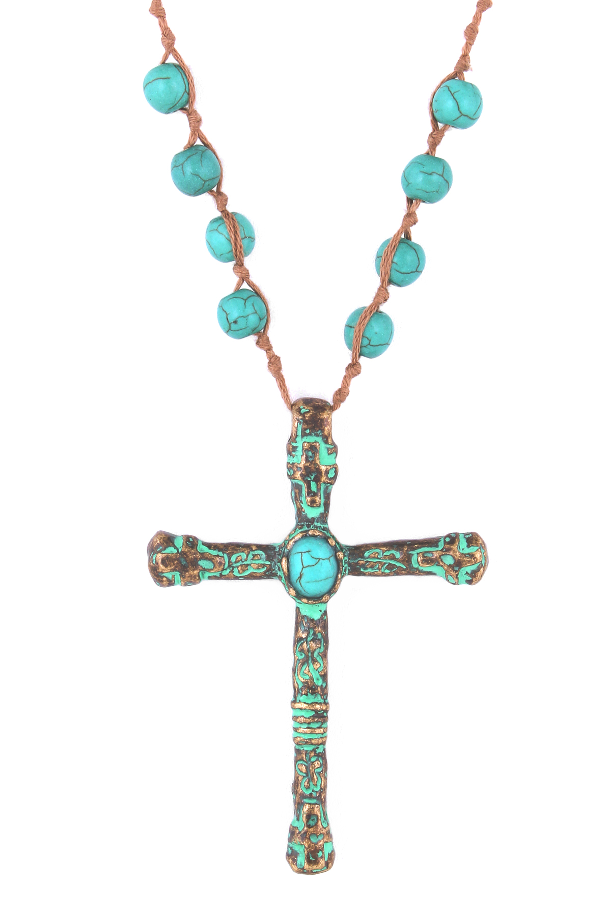 Semi Precious Stone Cross Necklace Necklaces