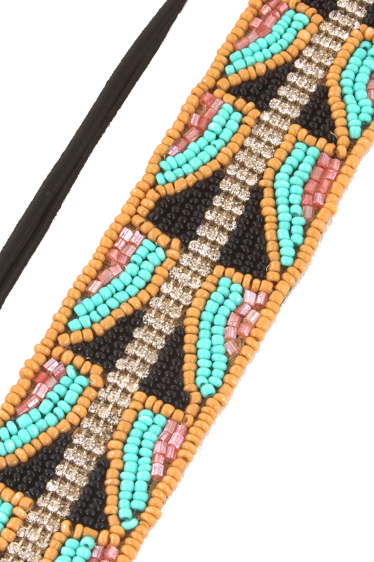 Seed Bead Rhinestone Elastic Headband Hair Accessories