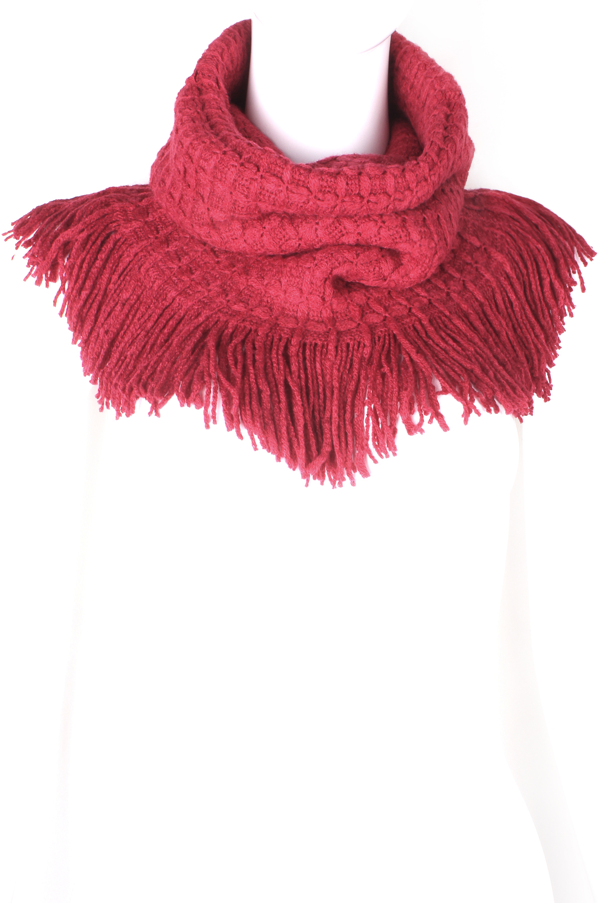 Knitted Tassel Fringe Infinity Scarf Scarves