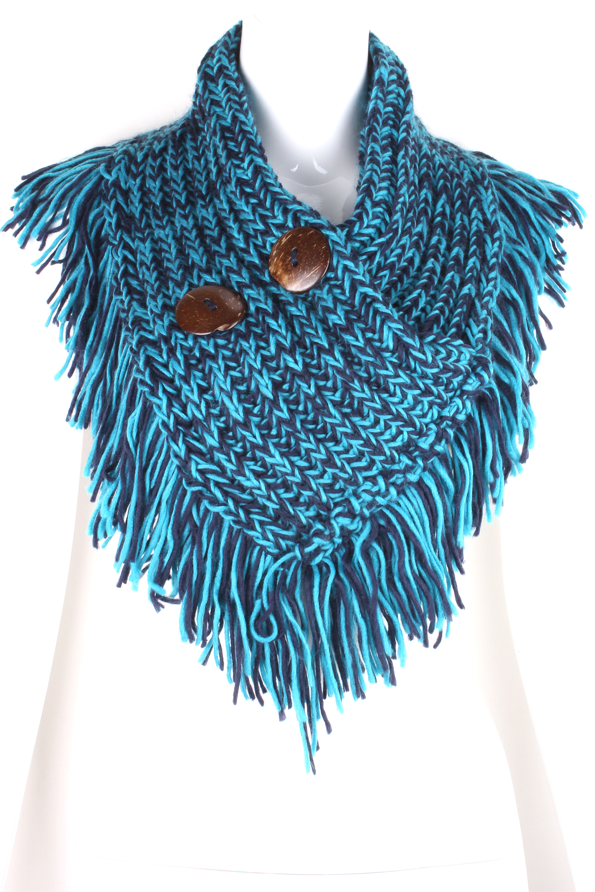 Knit Double Button Infinity Scarf - Scarves