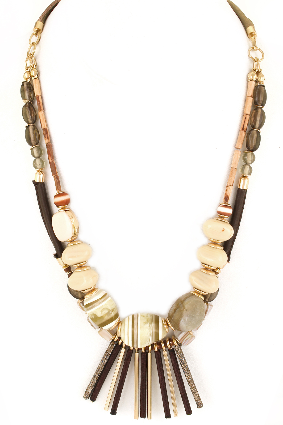 Natural Stone Leather Necklace Necklaces