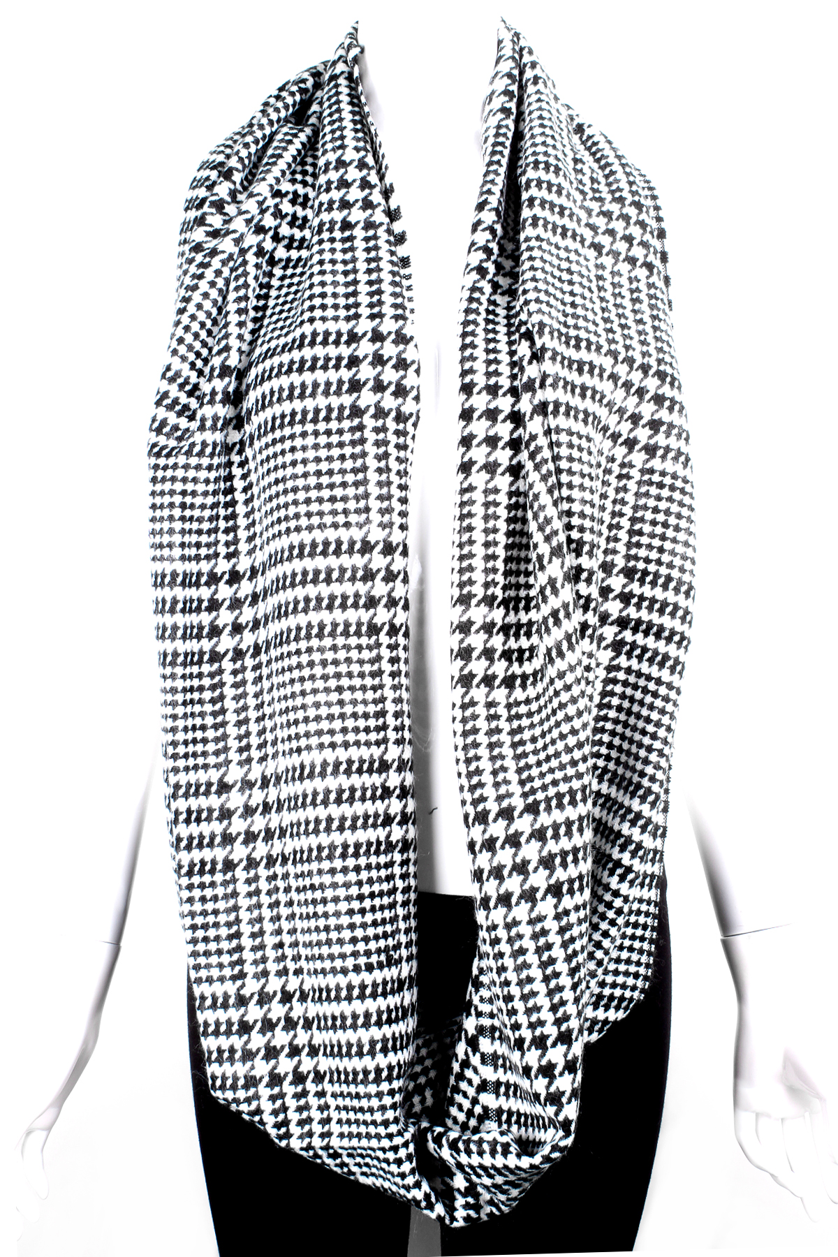 Houndstooth Print Infinity Scarf Scarves