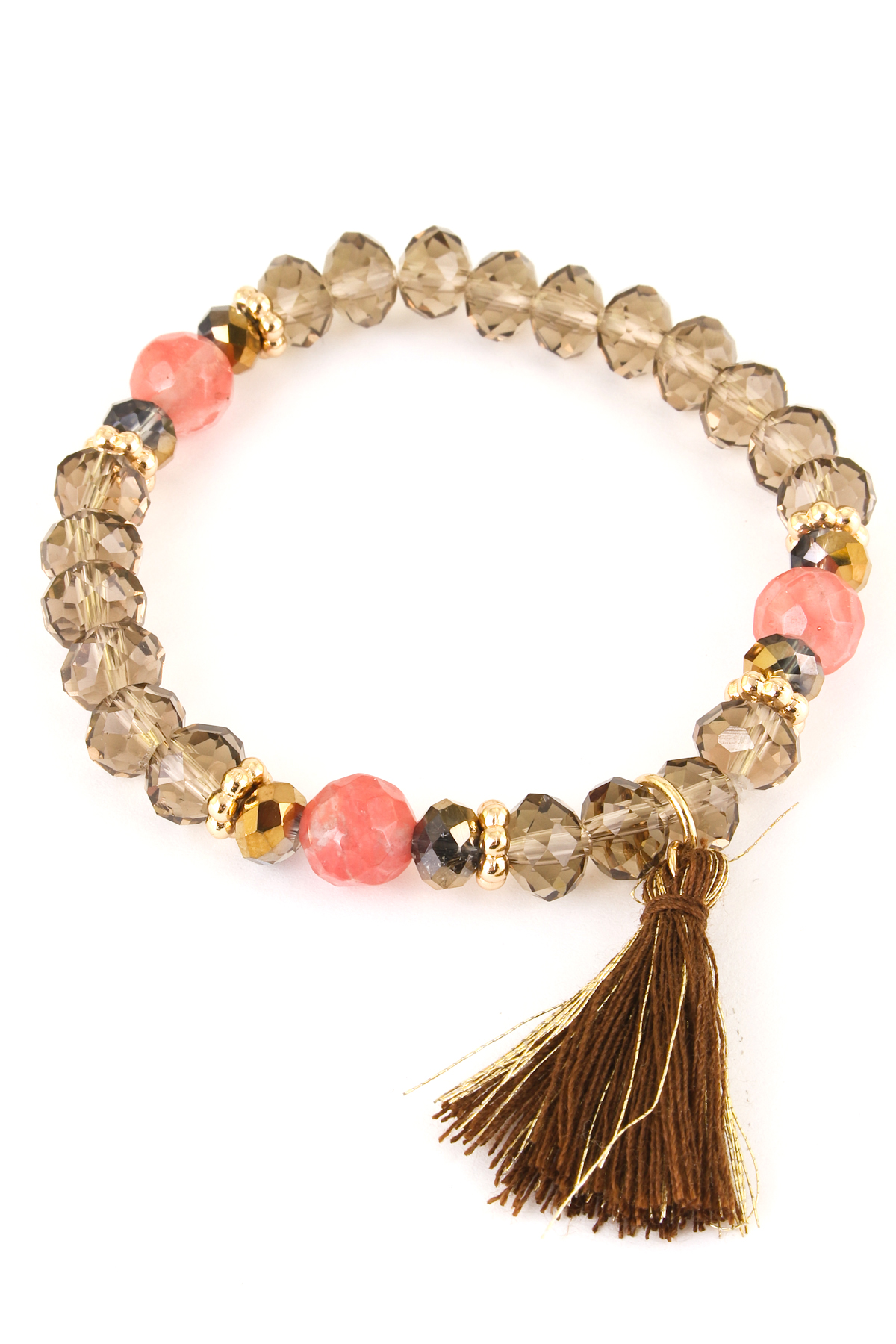 Glass Bead Tassel Stretch Bracelet Bracelets
