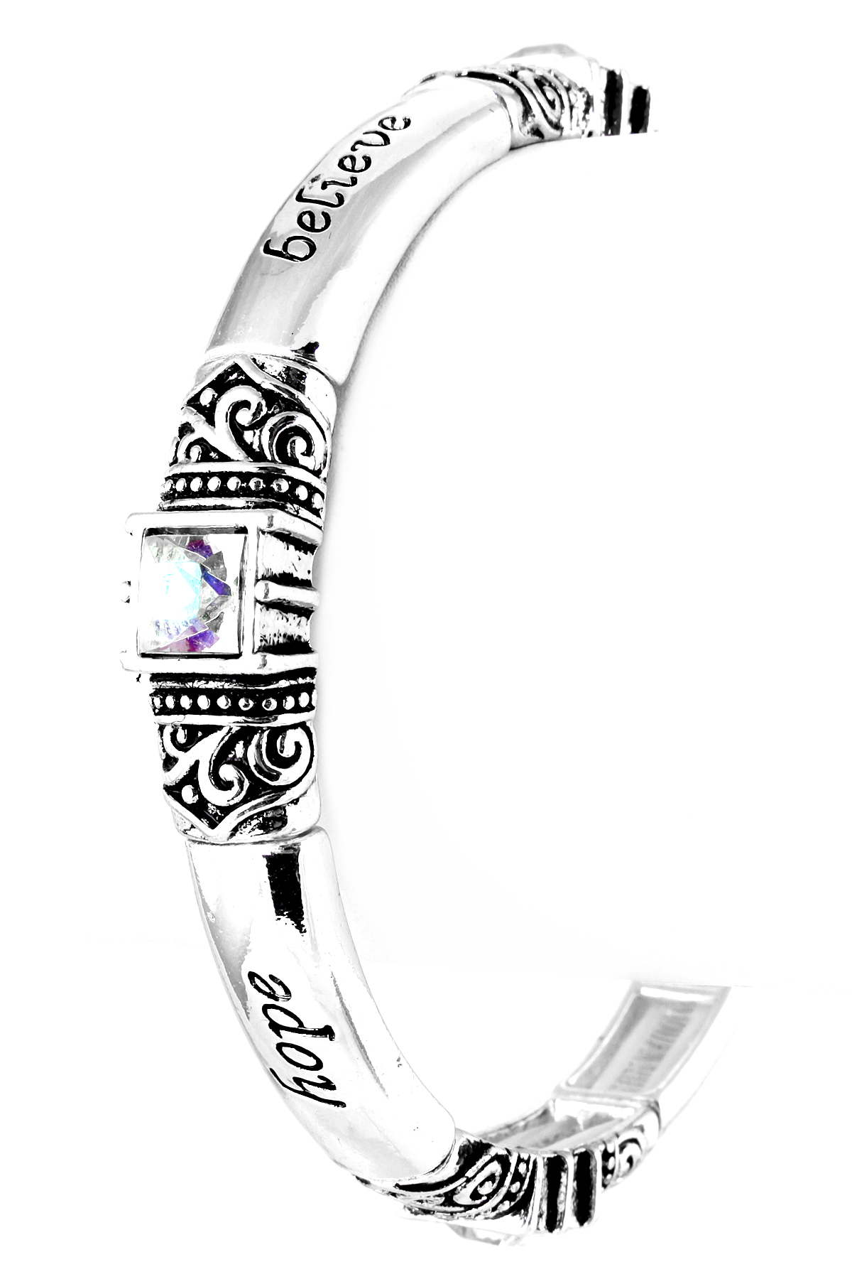 Engraved Glass Stone Bracelet Bracelets