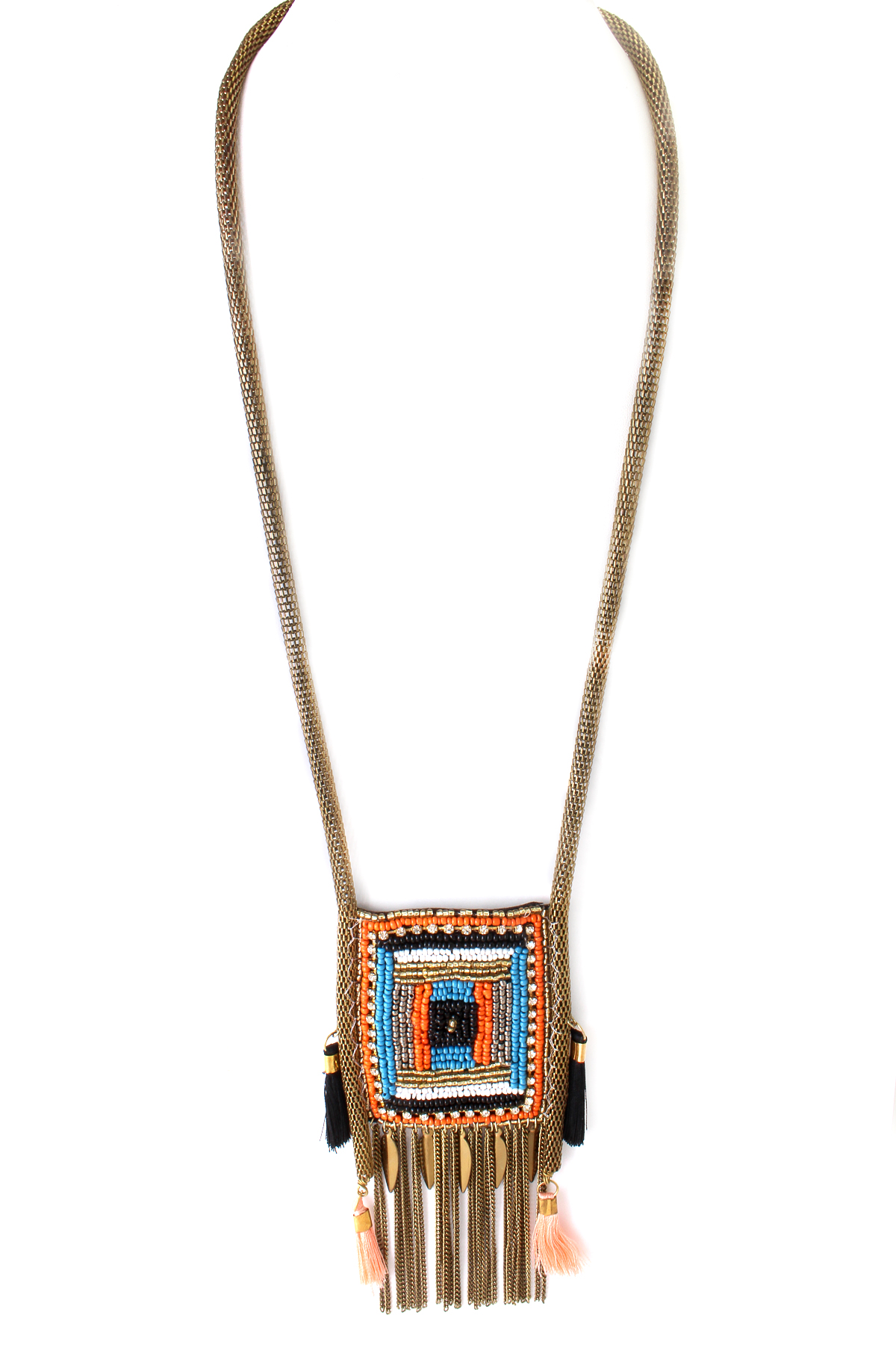 Seed Bead Tassel Necklace Necklaces