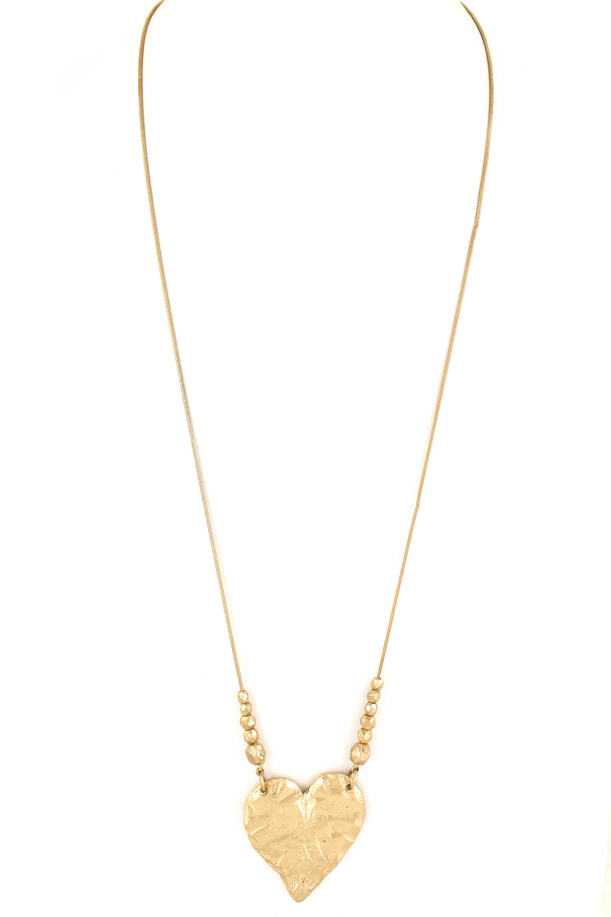 Metal Hammered Heart Pendant Necklace Necklaces