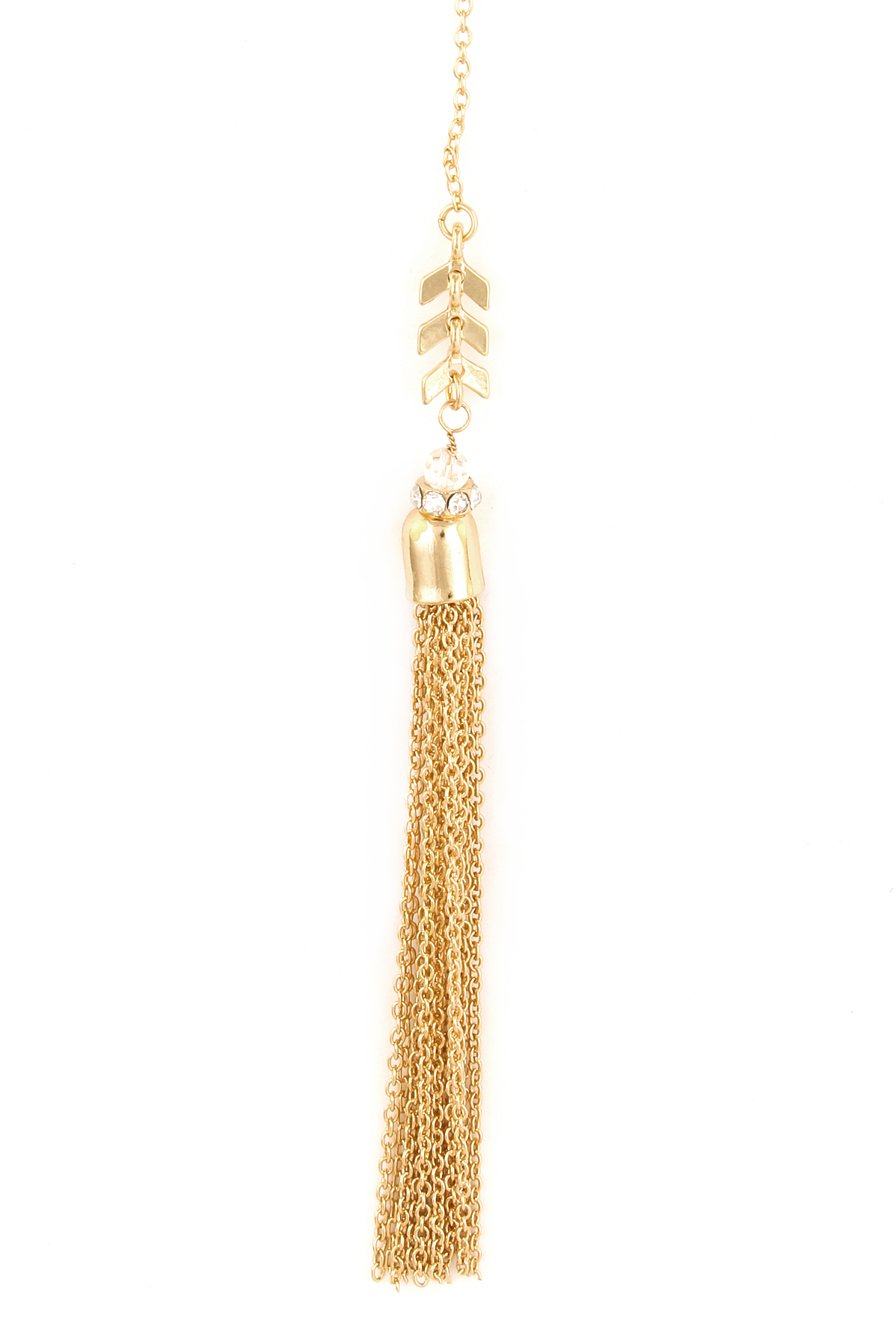 Gold Plated Double Tassel Necklace Necklaces