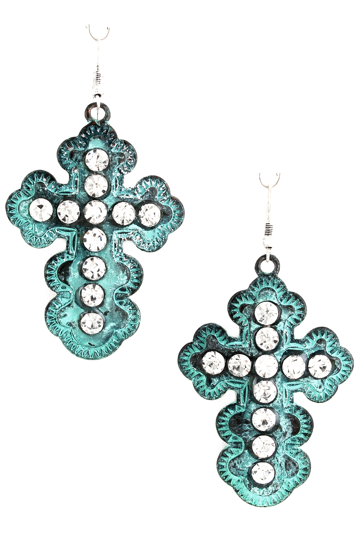 Crystal Cross Dangle Earrings