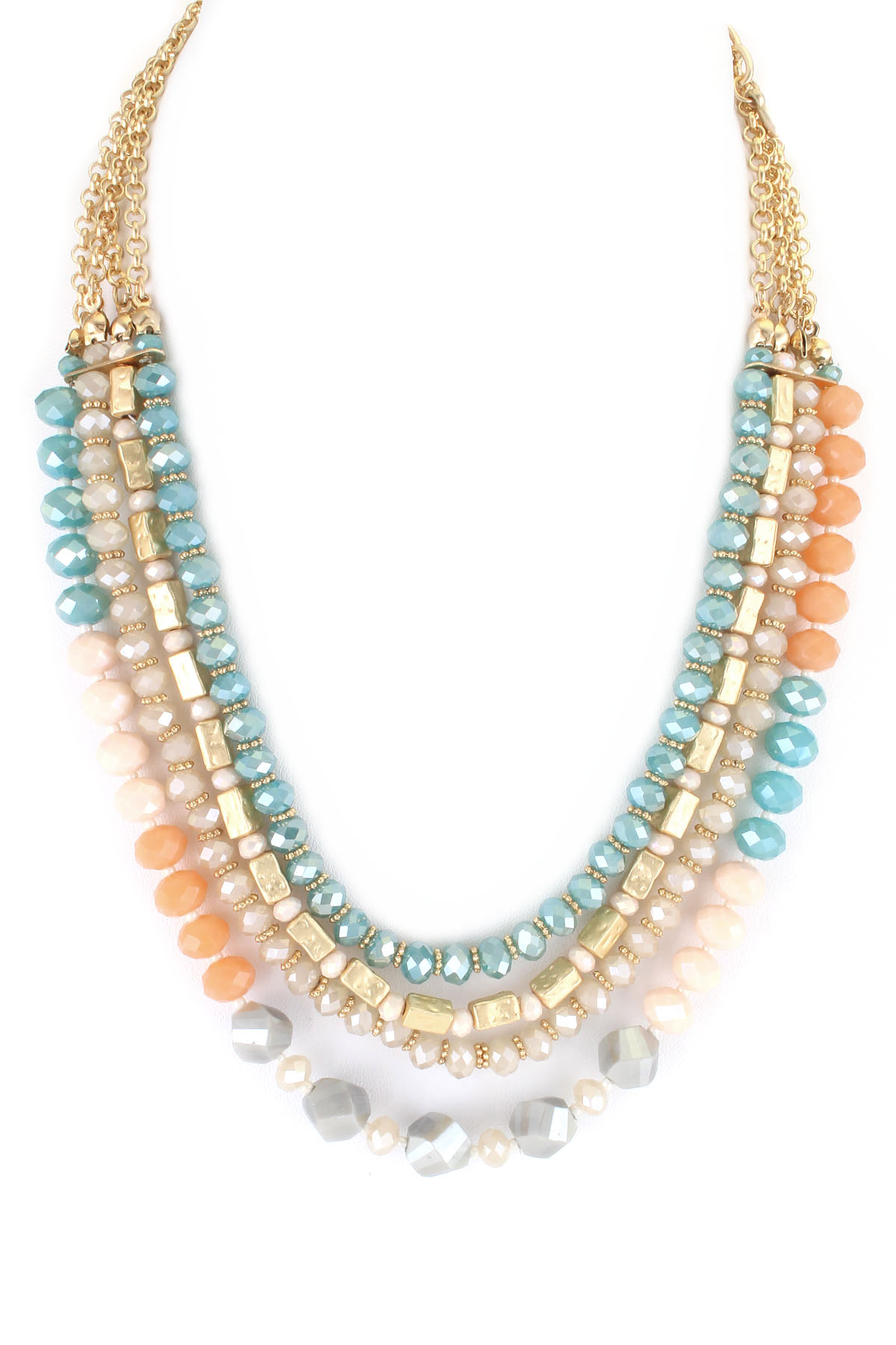 Firstmeet Boho Glass Bead & Shell Statement Necklace For Women – Adjustable Layered Jewelry - View #8