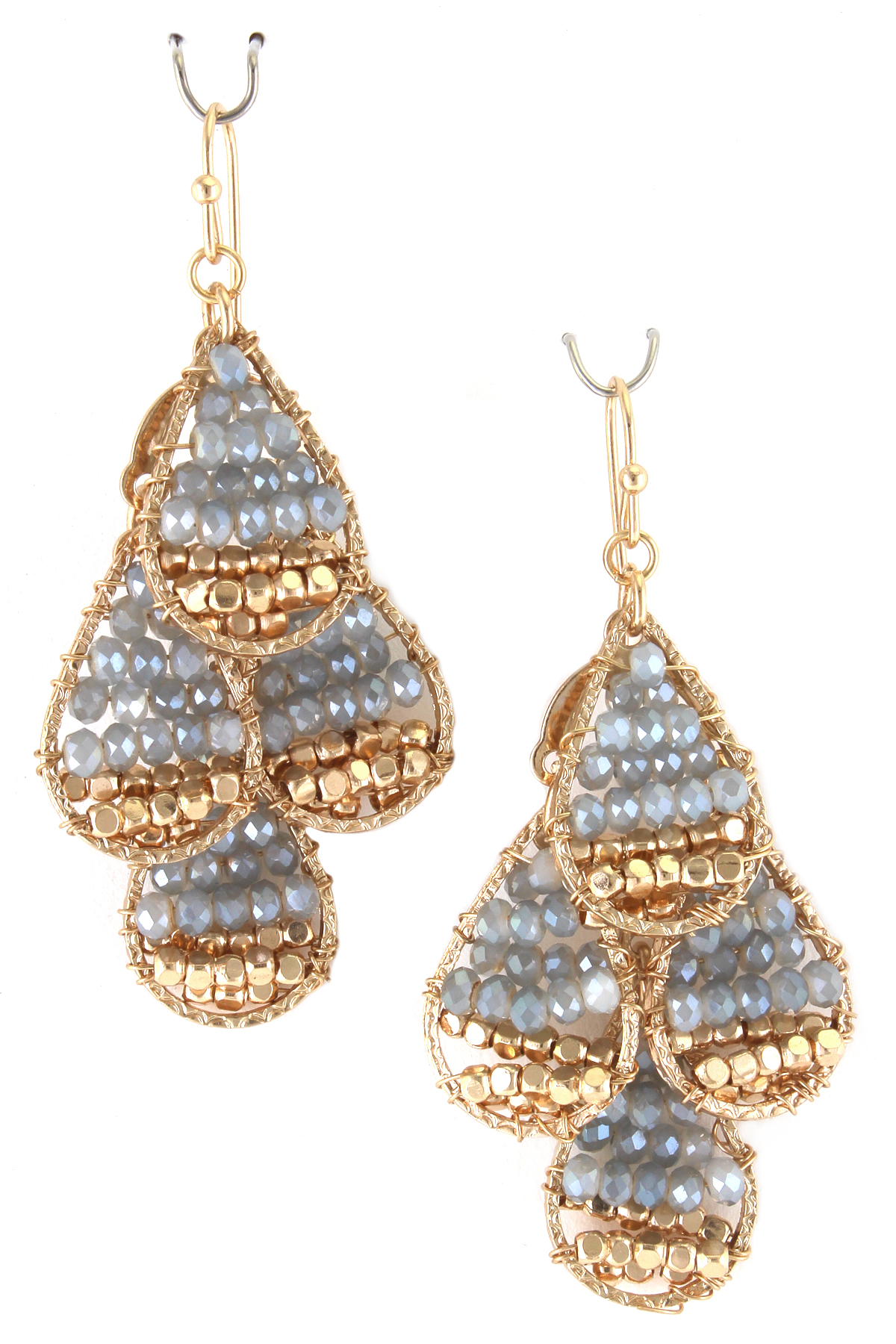 Teardrop Glass Bead Drop Earrings