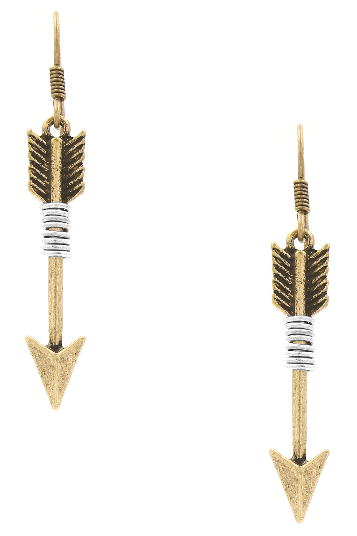 Coiled Arrow Drop Earrings
