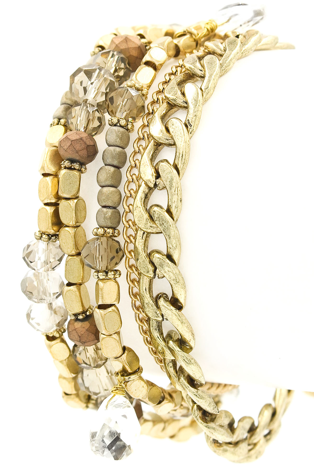 Layered Multi Bead Chain Bracelet Bracelets