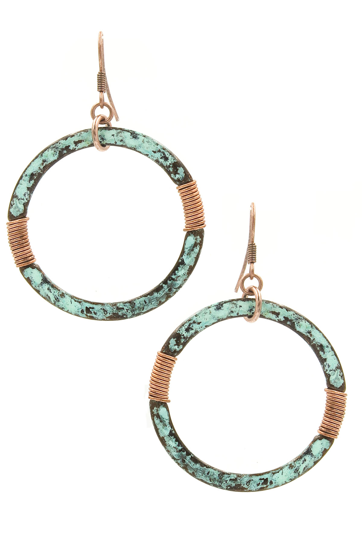 Coiled Hammered Circle Drop Earring Earrings