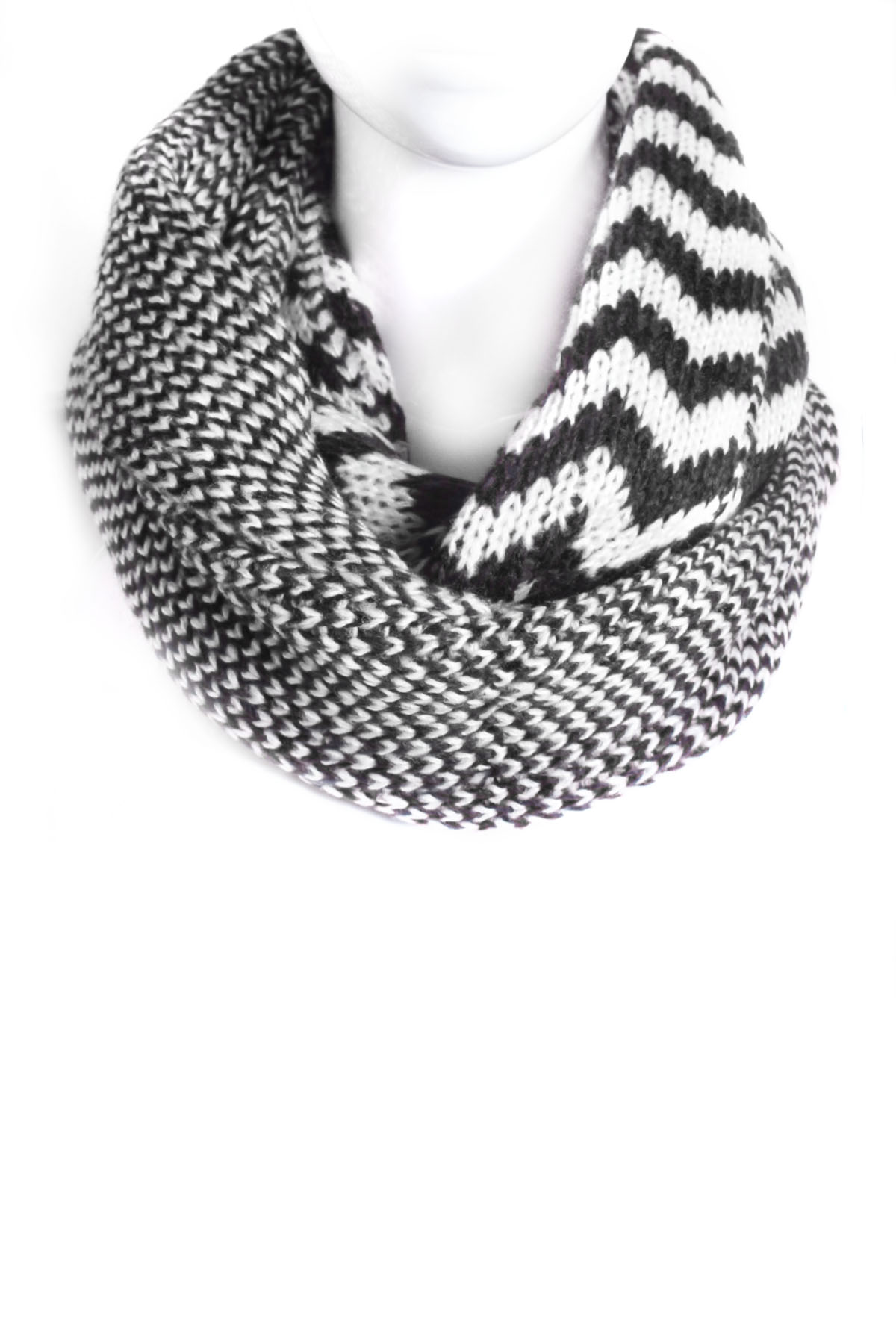 Chevron Pattern Infinity Scarf - Scarves