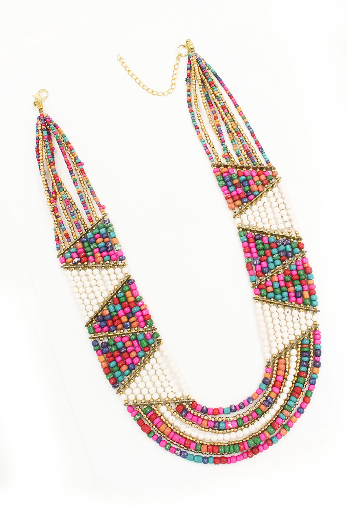 Layered Seed Bead Bib Necklace Necklaces