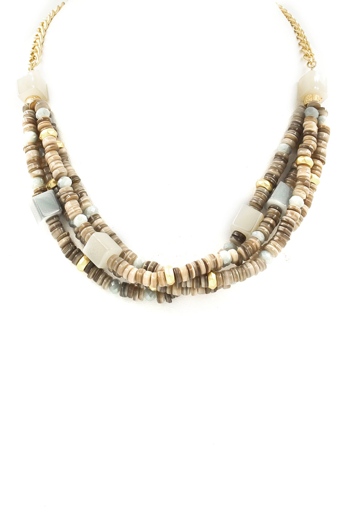 Woven Glass Bead/Shell Necklace Necklaces