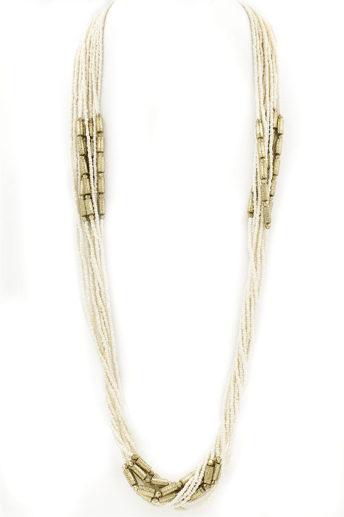 Seed Bead/Metal Long Necklace Necklaces