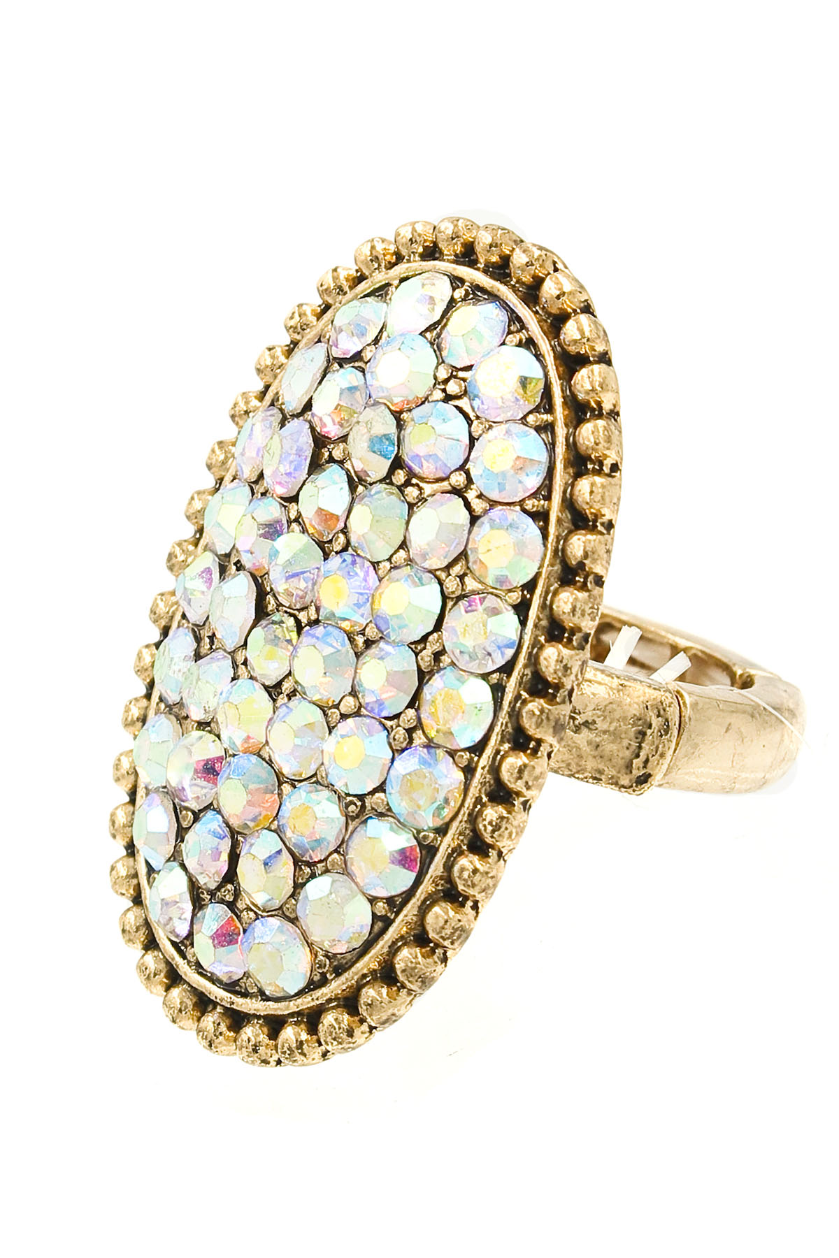 Oval Rhinestone Stretch Ring Rings