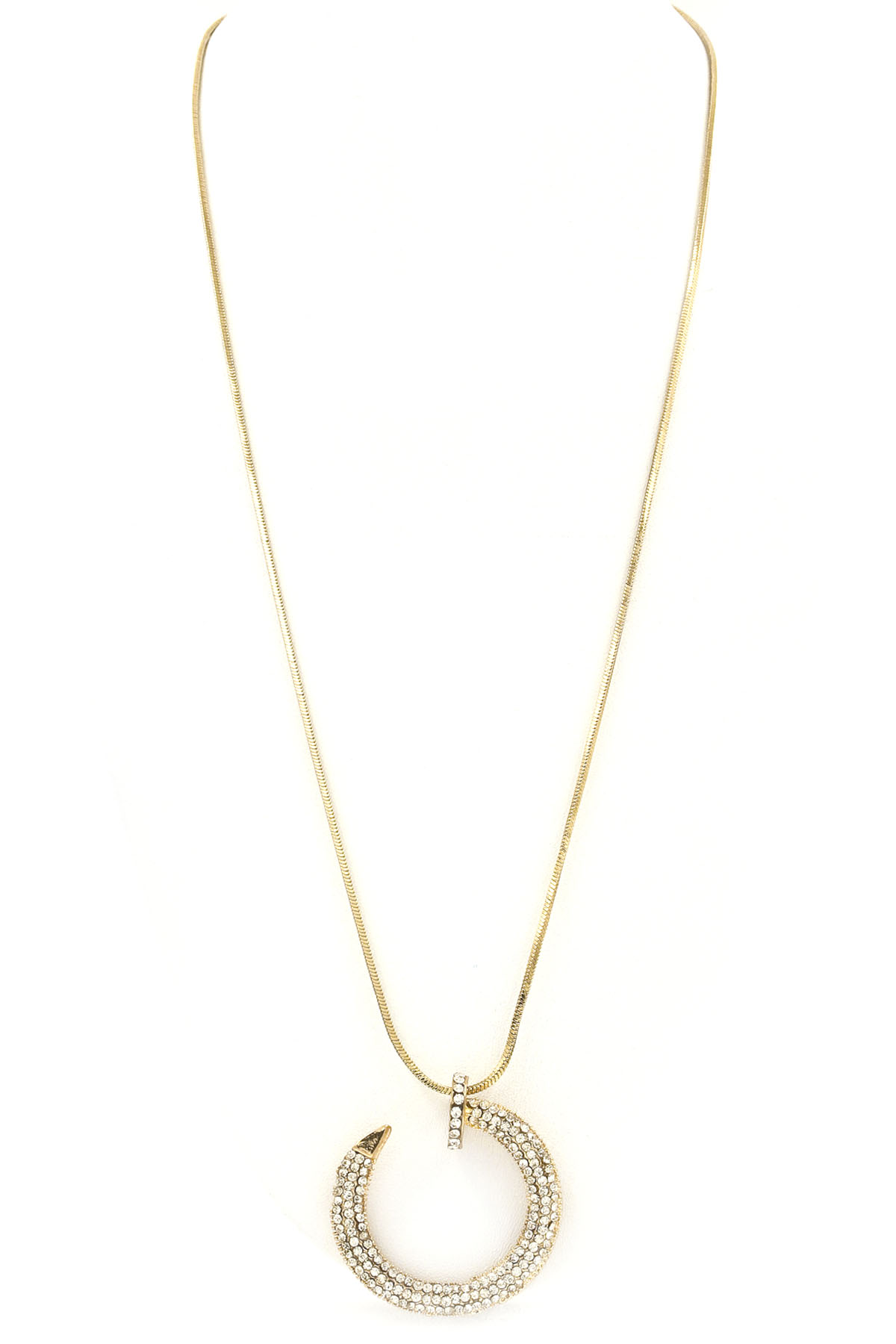 Bent Nail Pendant Long Necklace Necklaces