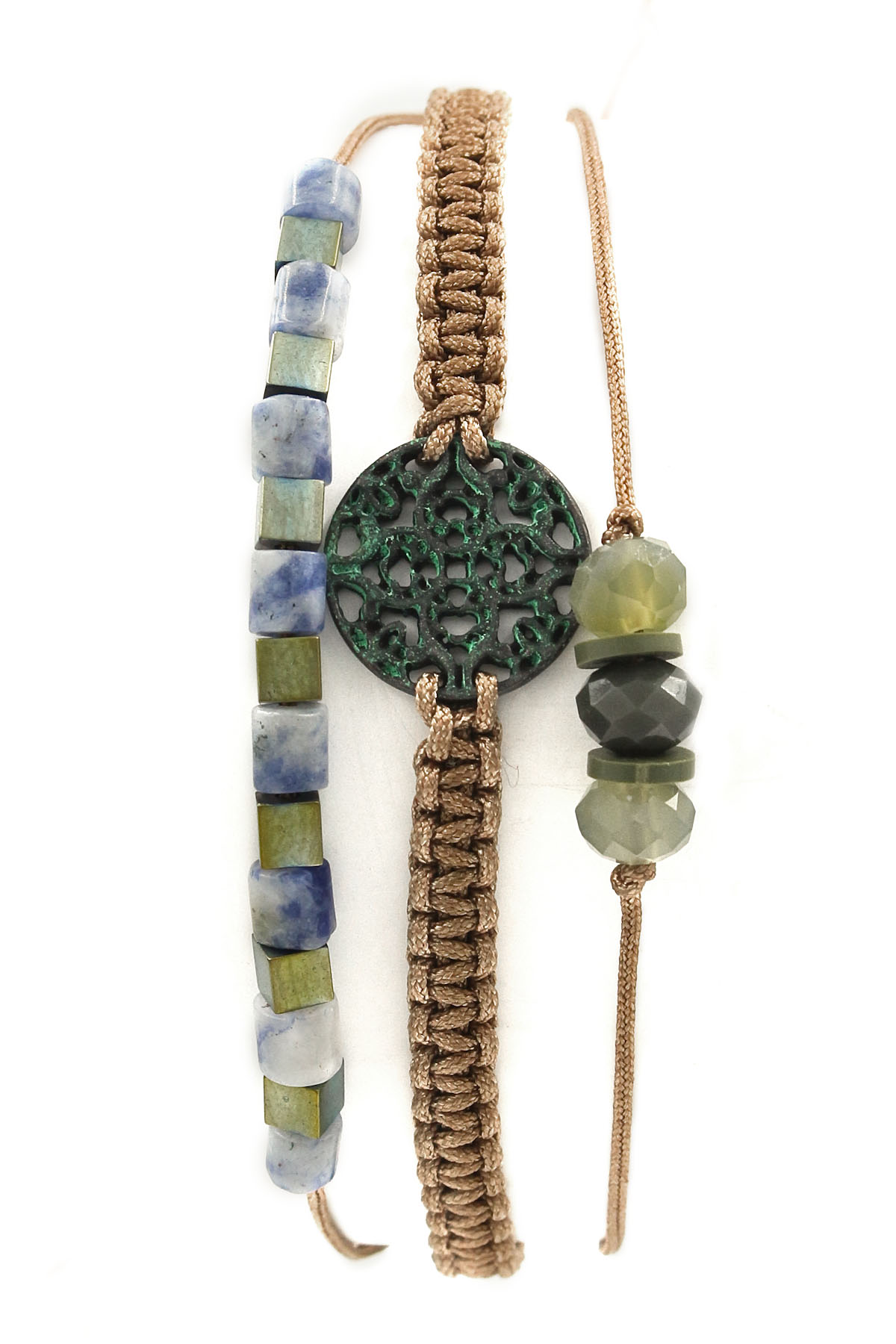 Faceted Bead/Stone Pull Tie Bracelet Bracelets