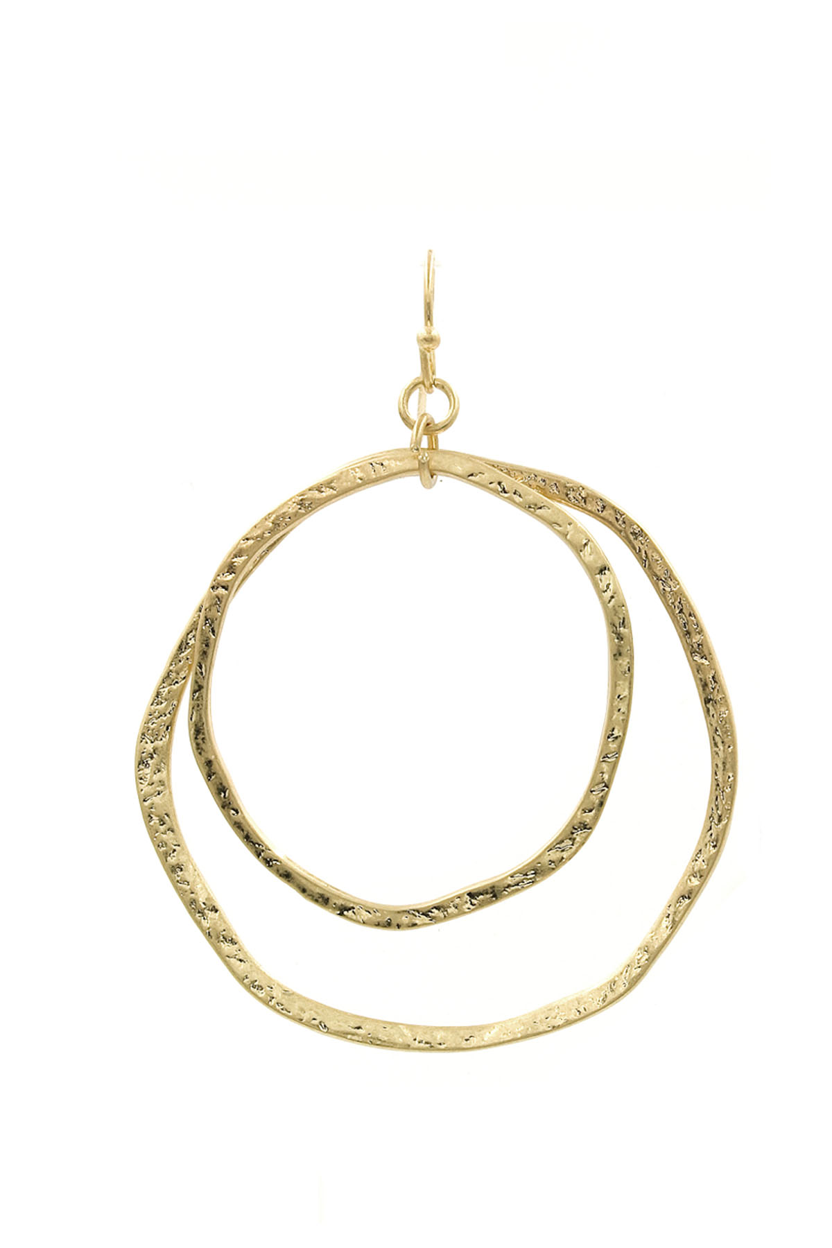 Hammered Metal Hoop Drop Earrings