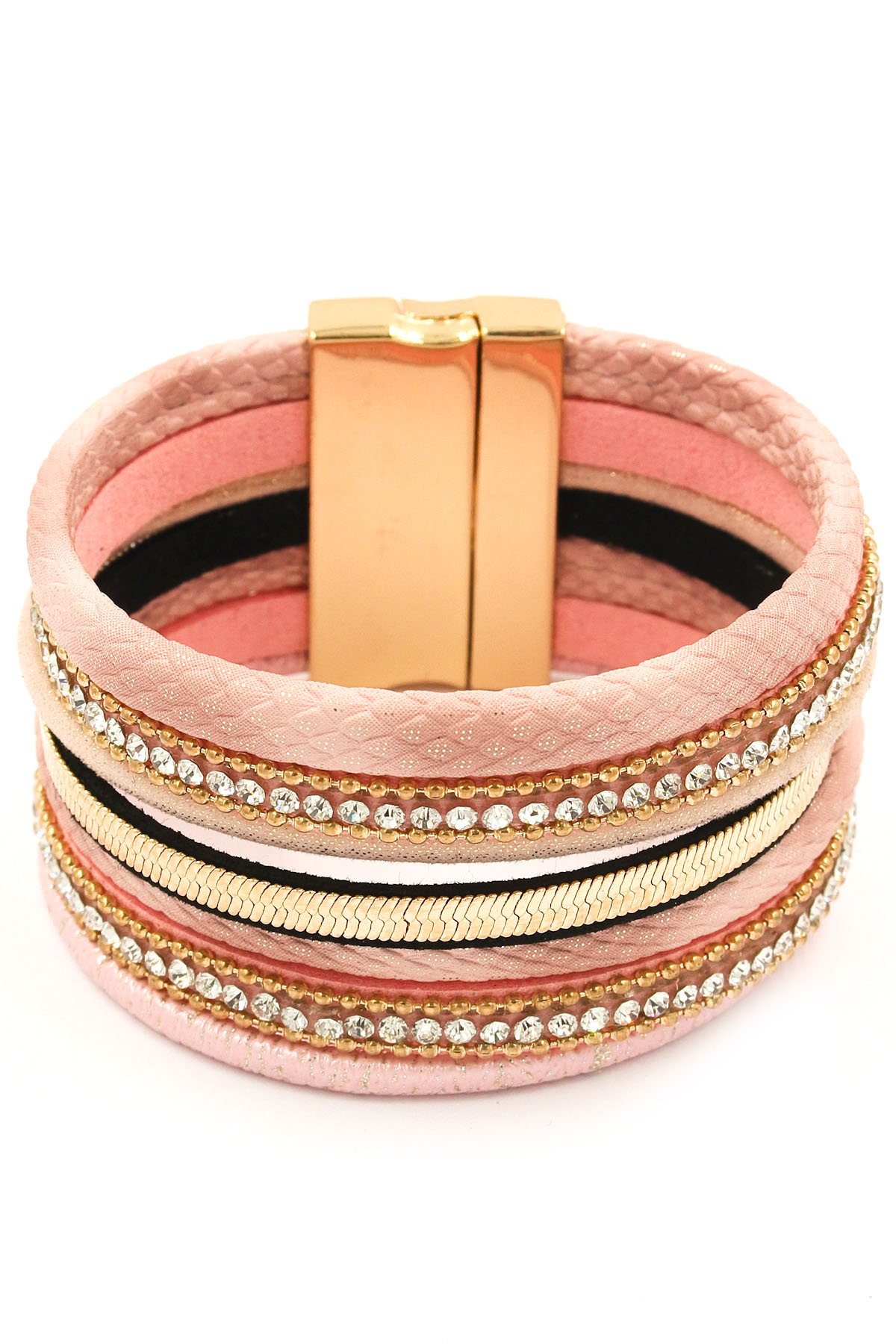 Faux Leather/Rhinestone Wrap Bracelet Bracelets