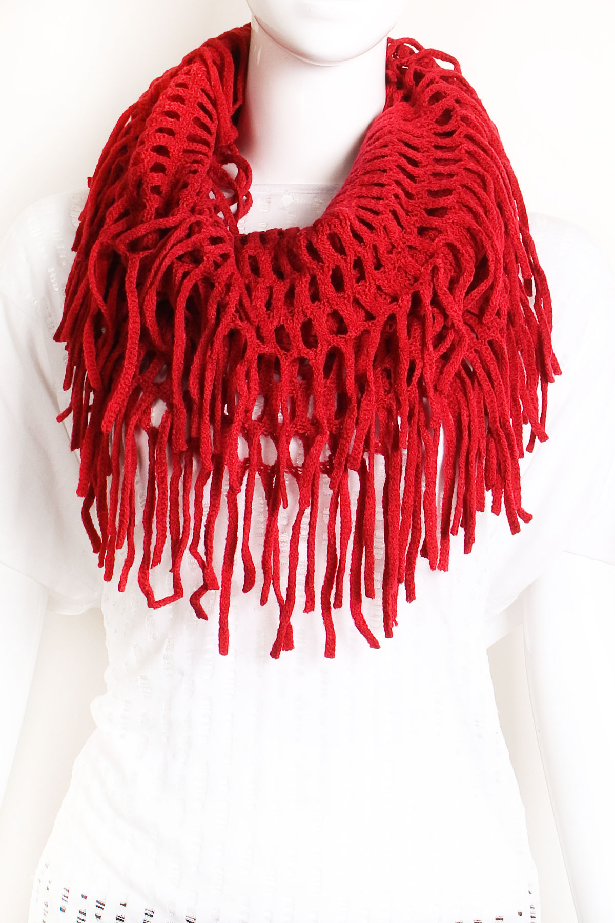 Knit Tassel Infinity Scarf Scarves