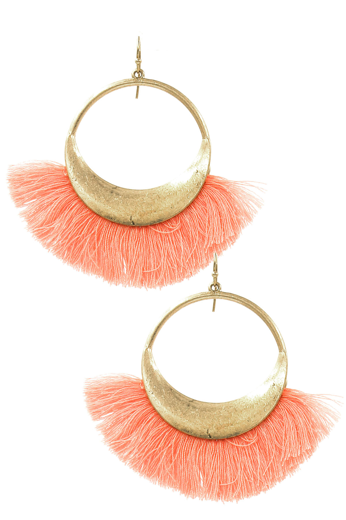 Cotton Fringe Drop Earrings